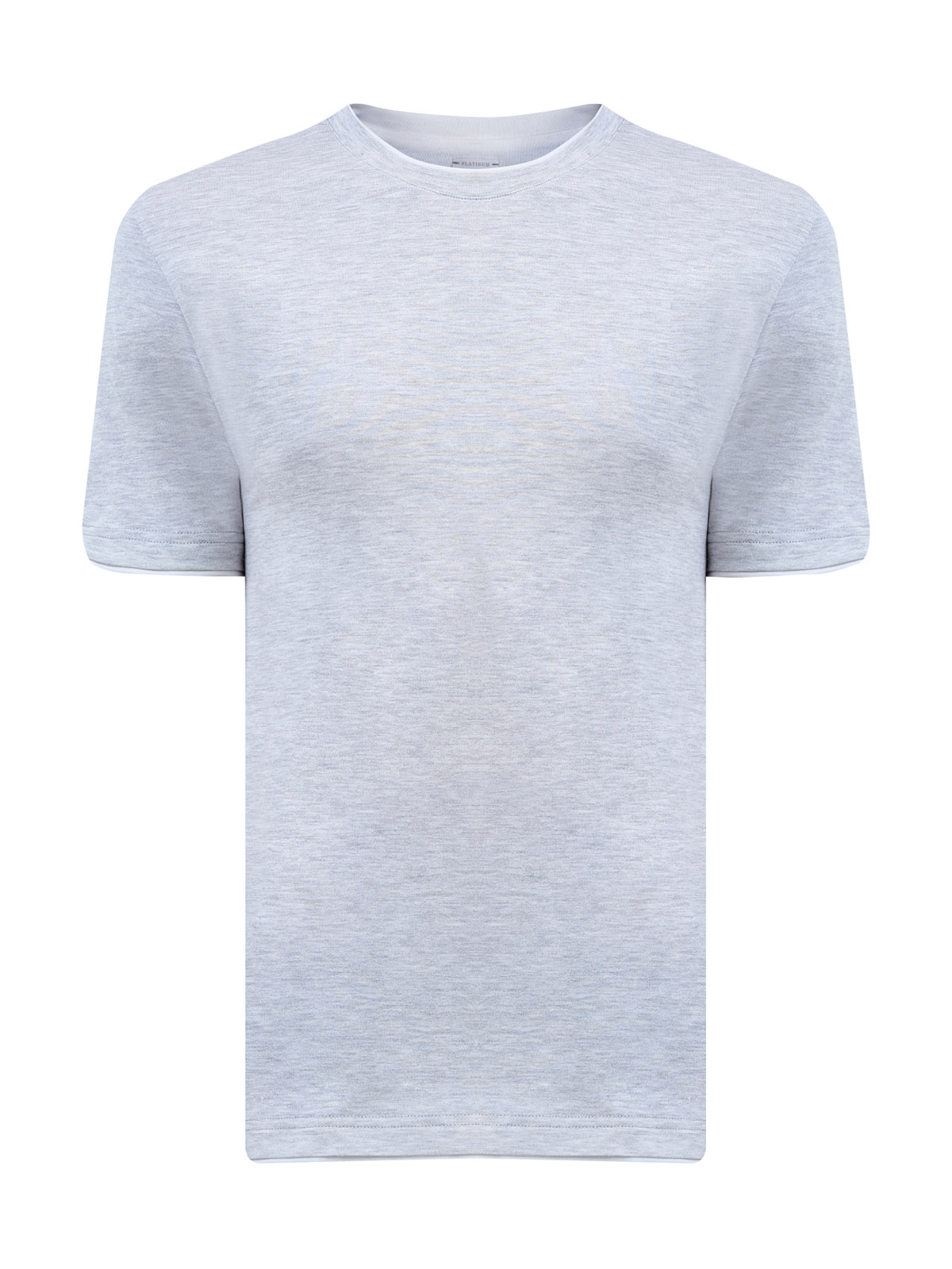 

Футболка из меланжевого джерси с контрастной отделкой кромок, Серый, Футболка из меланжевого джерси с контрастной отделкой кромок