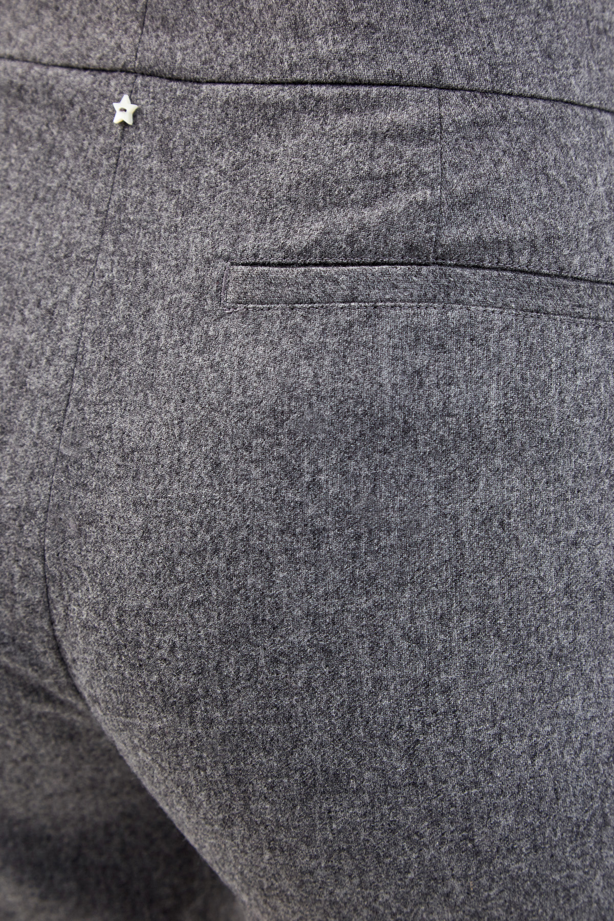 Однотонные брюки из шерстяной фланели с отворотами LORENA ANTONIAZZI, цвет серый, размер 40;42;48 - фото 4