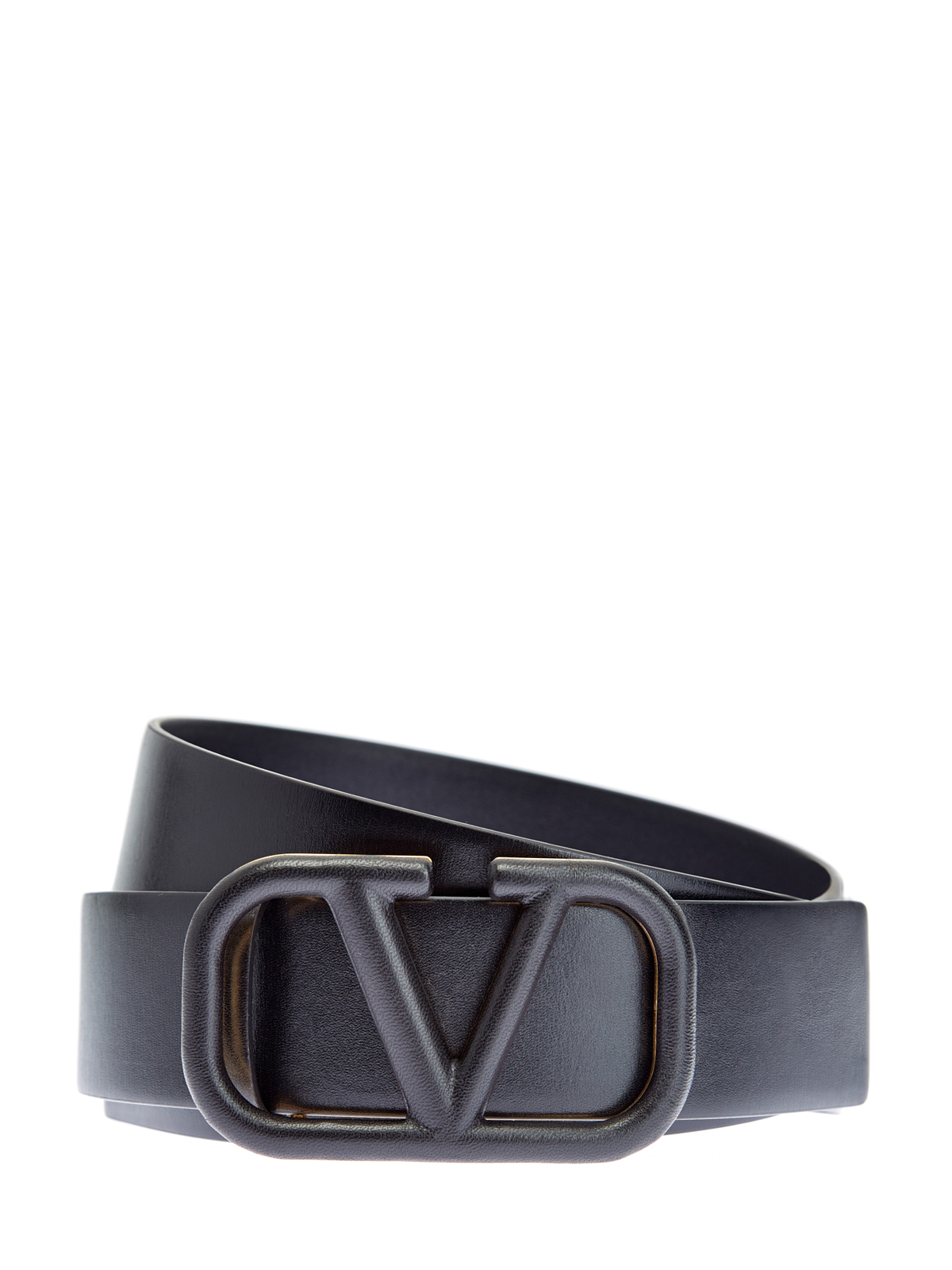 Кожаный ремень с минималистичной пряжкой VLOGO VALENTINO GARAVANI, цвет черный, размер 38;44 - фото 1