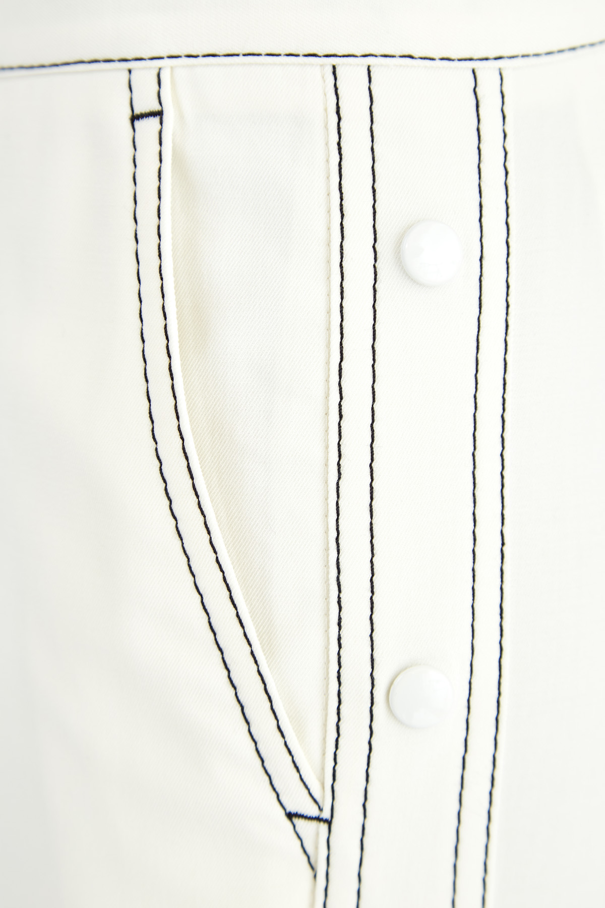 Брюки из шерстяного габардина с разрезами на кнопках по бокам REDVALENTINO, цвет белый, размер 38;42 - фото 6