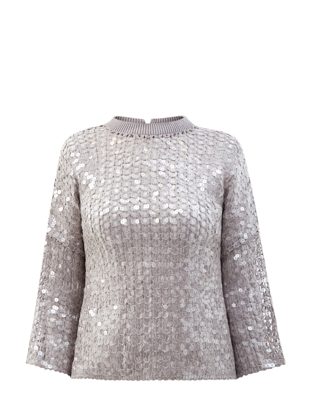 

Джемпер Dazzling Embroidery из джута и хлопка с мерцающими пайетками, Серый, Джемпер Dazzling Embroidery из джута и хлопка с мерцающими пайетками