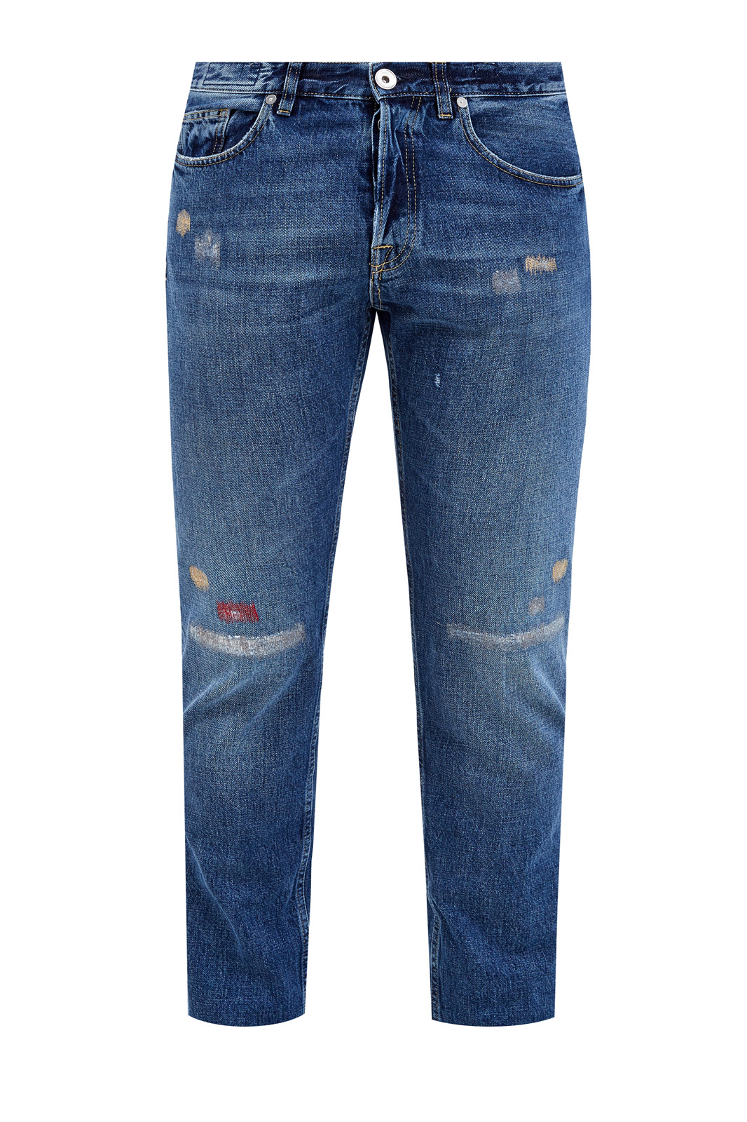 Прямые джинсы с вышитым декором ручной работы ELEVENTY, цвет синий, размер 46;50;54;48;52 - фото 1