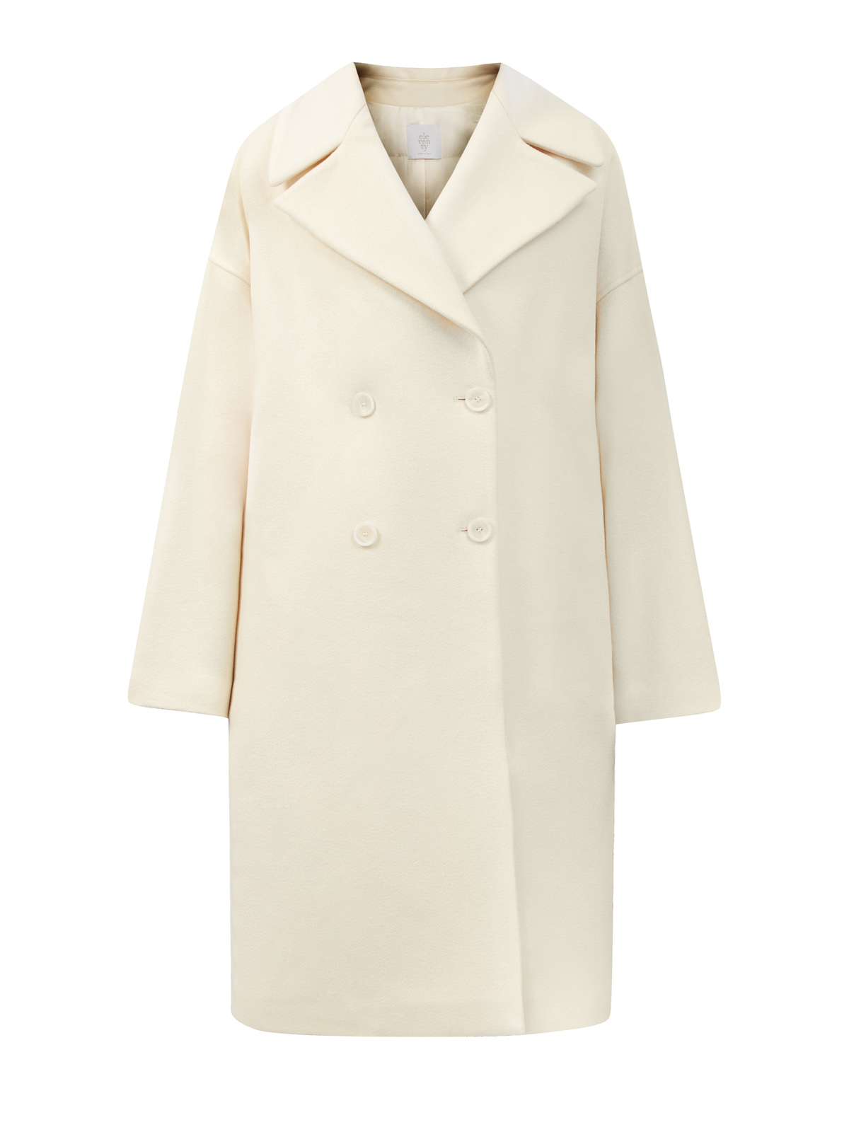 Двубортное пальто ручной работы из шерсти с рукавами-реглан ELEVENTY, цвет бежевый, размер 40;44;48 - фото 1