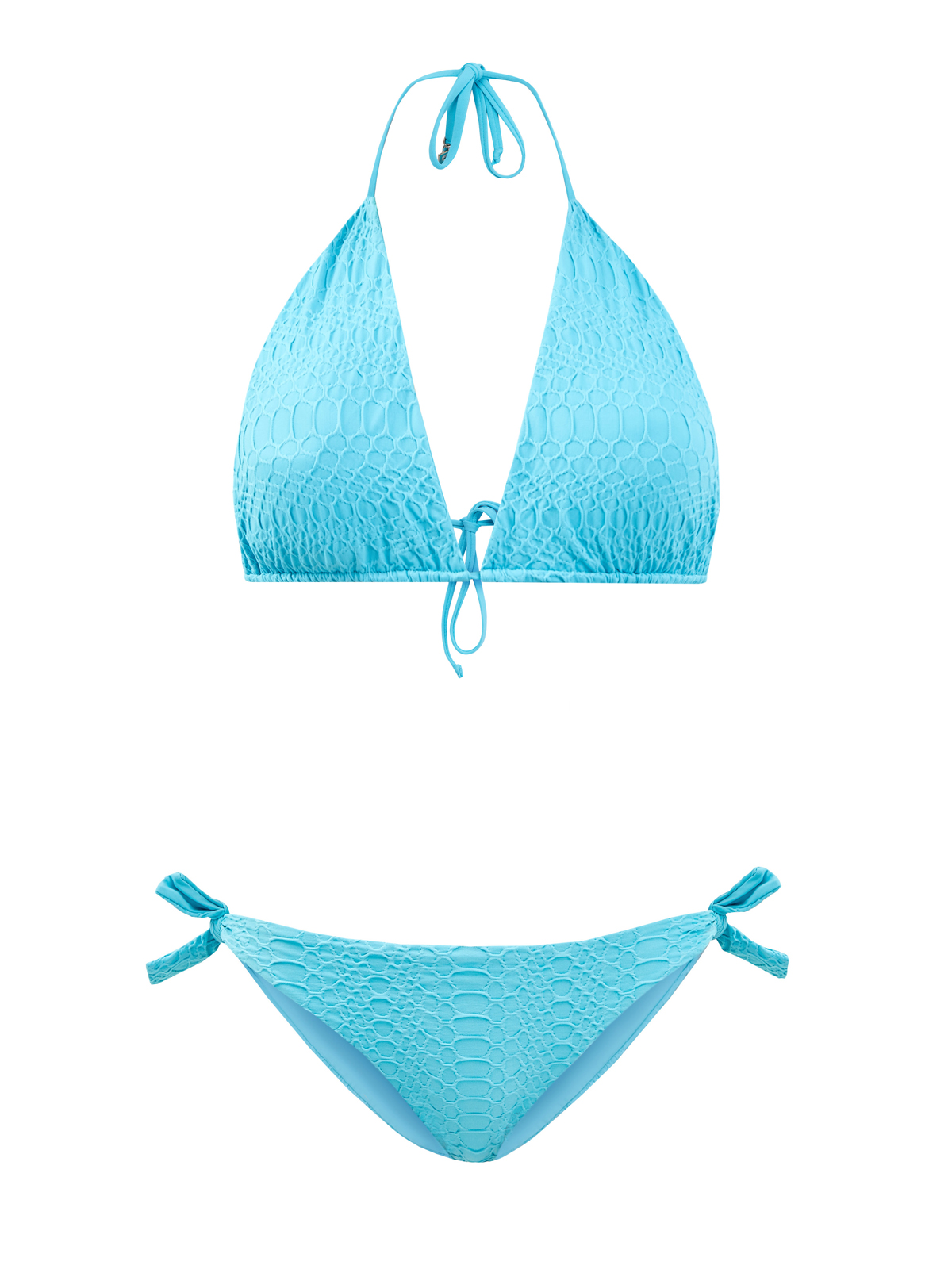 Плавки из быстросохнущей ткани с фактурным узором и завязками FISICO, цвет голубой, размер M;L;XL;S