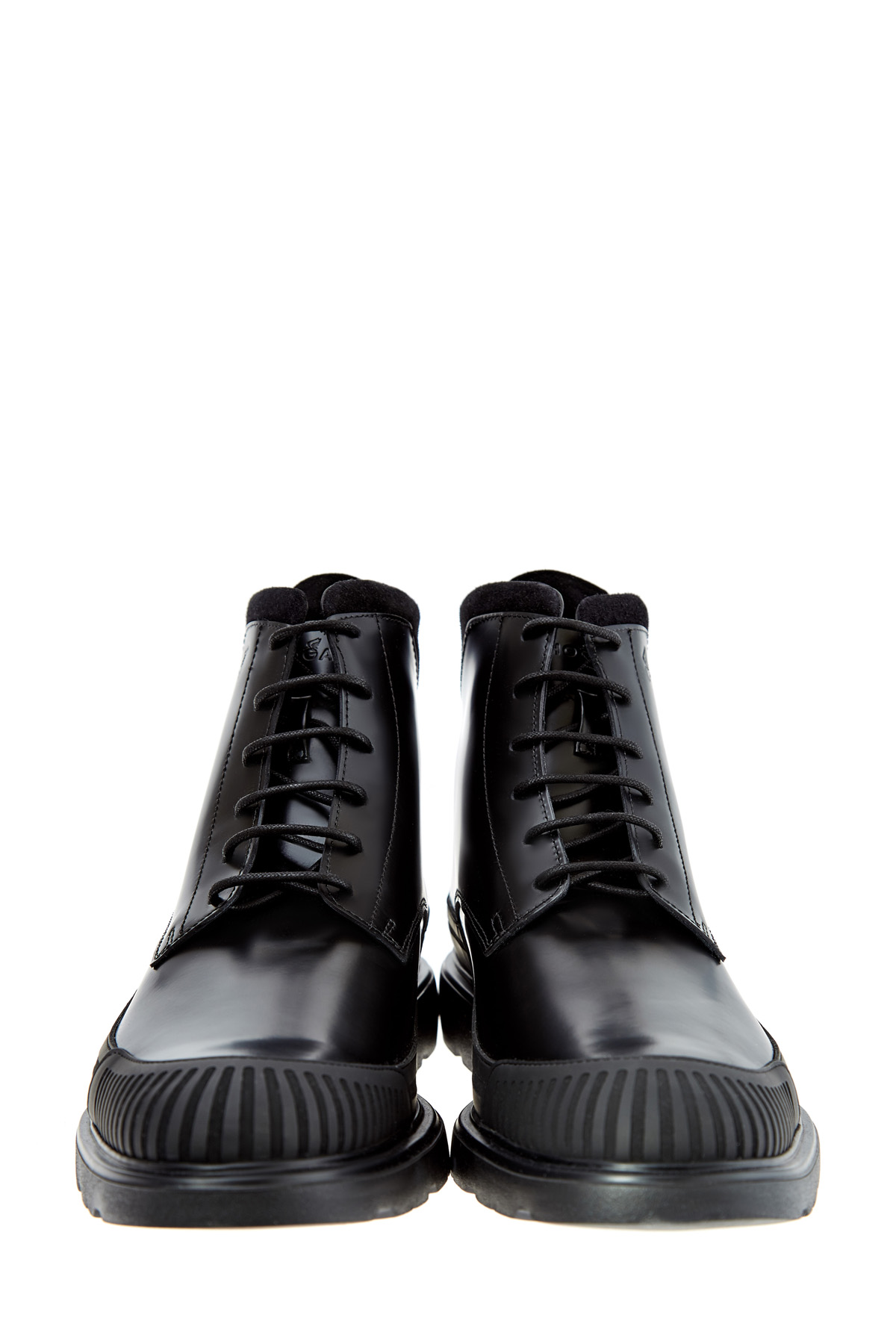 Высокие ботинки с прорезиненной отделкой и текстильными манжетами HOGAN, цвет черный, размер 43.5;44;44.5 - фото 5