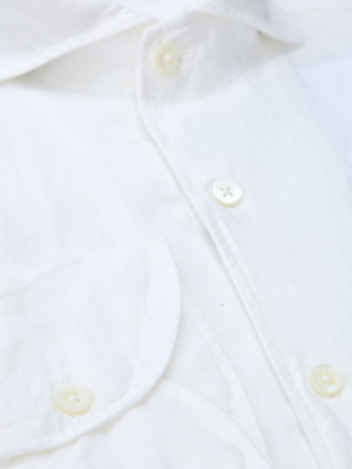 Белая льняная рубашка в классическом стиле CANALI, цвет белый, размер 48;50;52 - фото 3