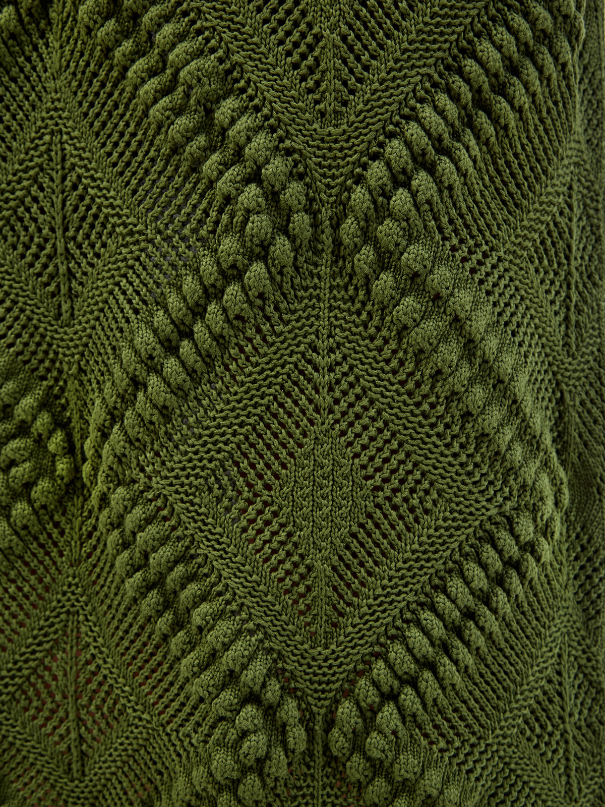 Платье узорной вязки из хлопковой пряжи FABIANA FILIPPI, цвет зеленый, размер 42;40 - фото 5