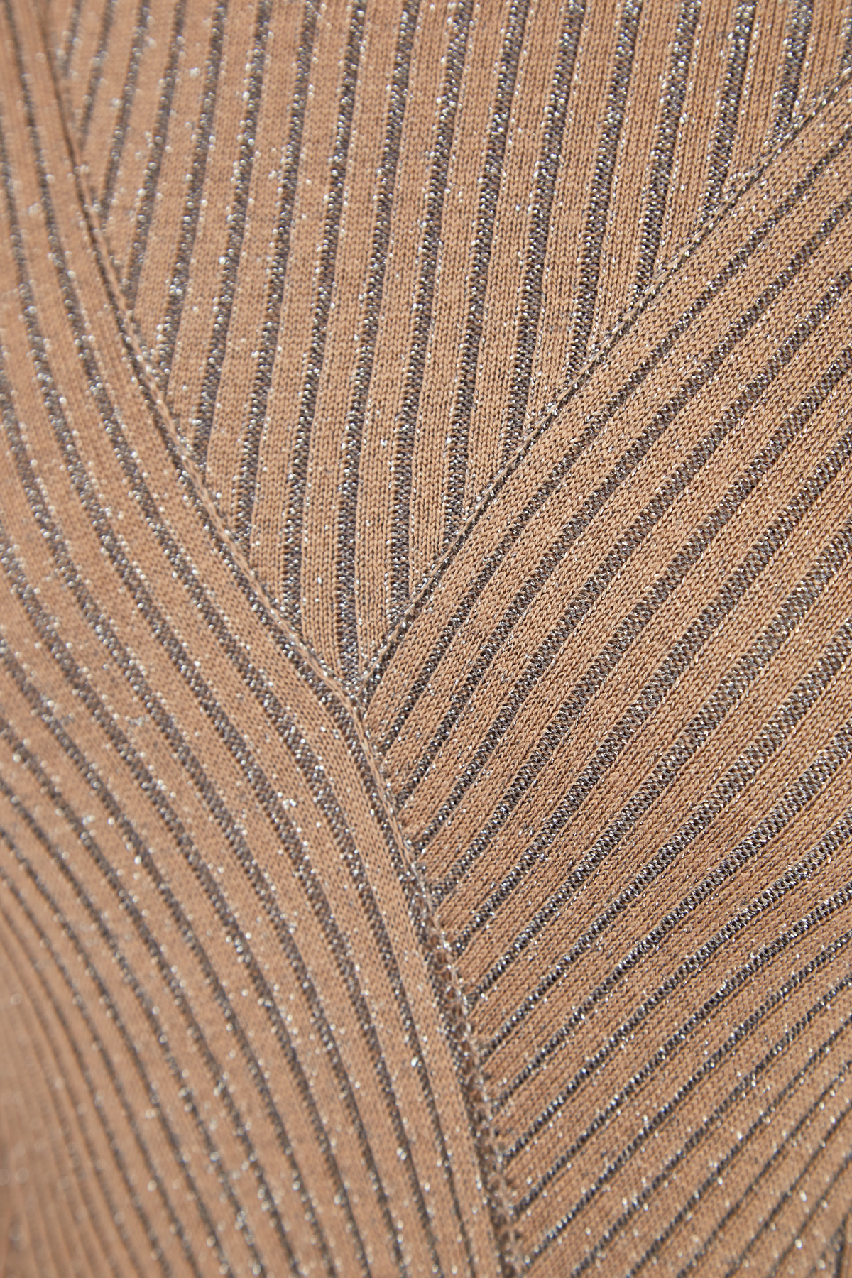Приталенный джемпер с люрексом в фактурный рубчик LORENA ANTONIAZZI, цвет коричневый, размер 38;44;46 - фото 5