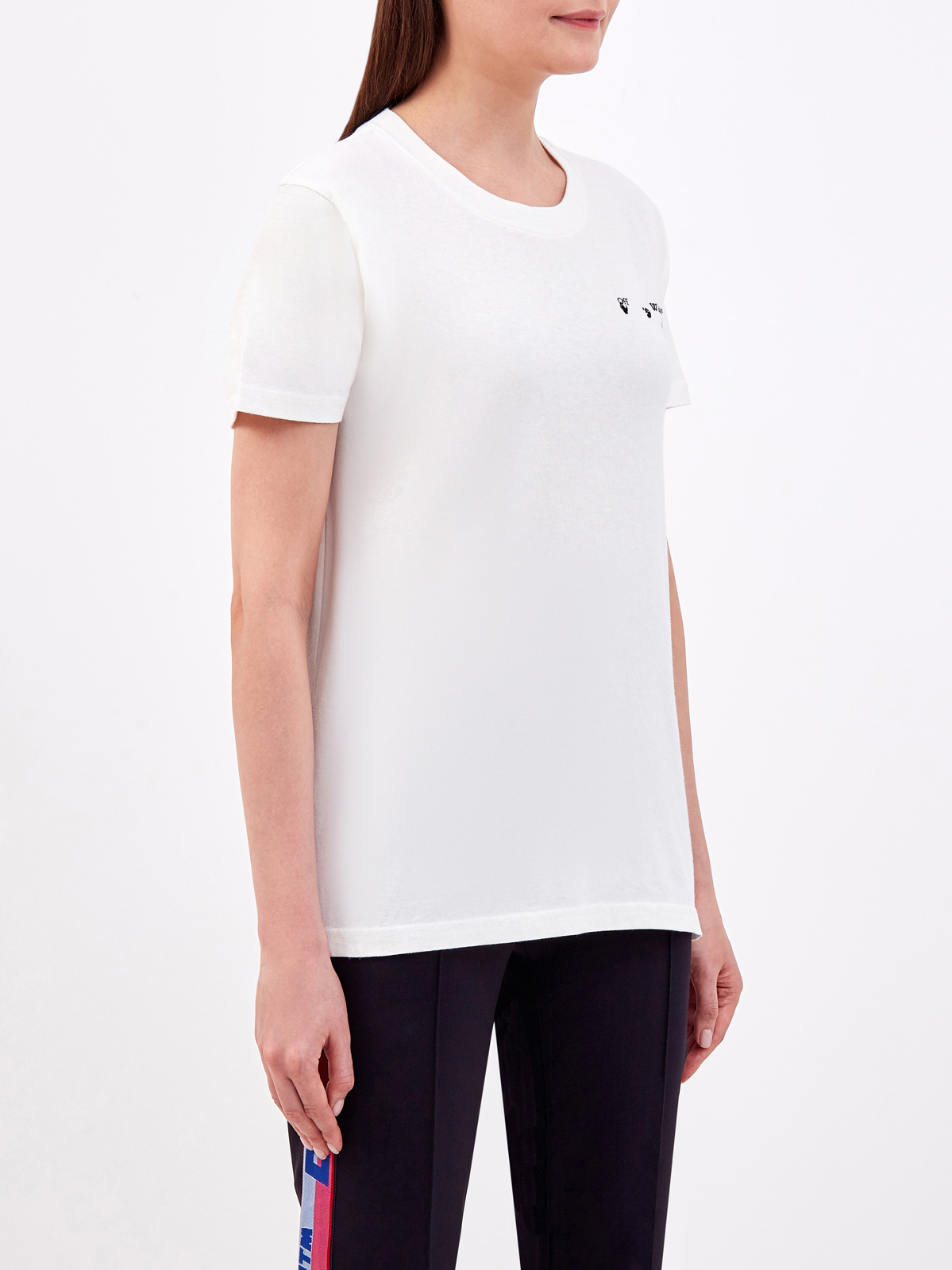 Хлопковая футболка с макро-принтом Arrows OFF-WHITE, цвет белый, размер S - фото 3