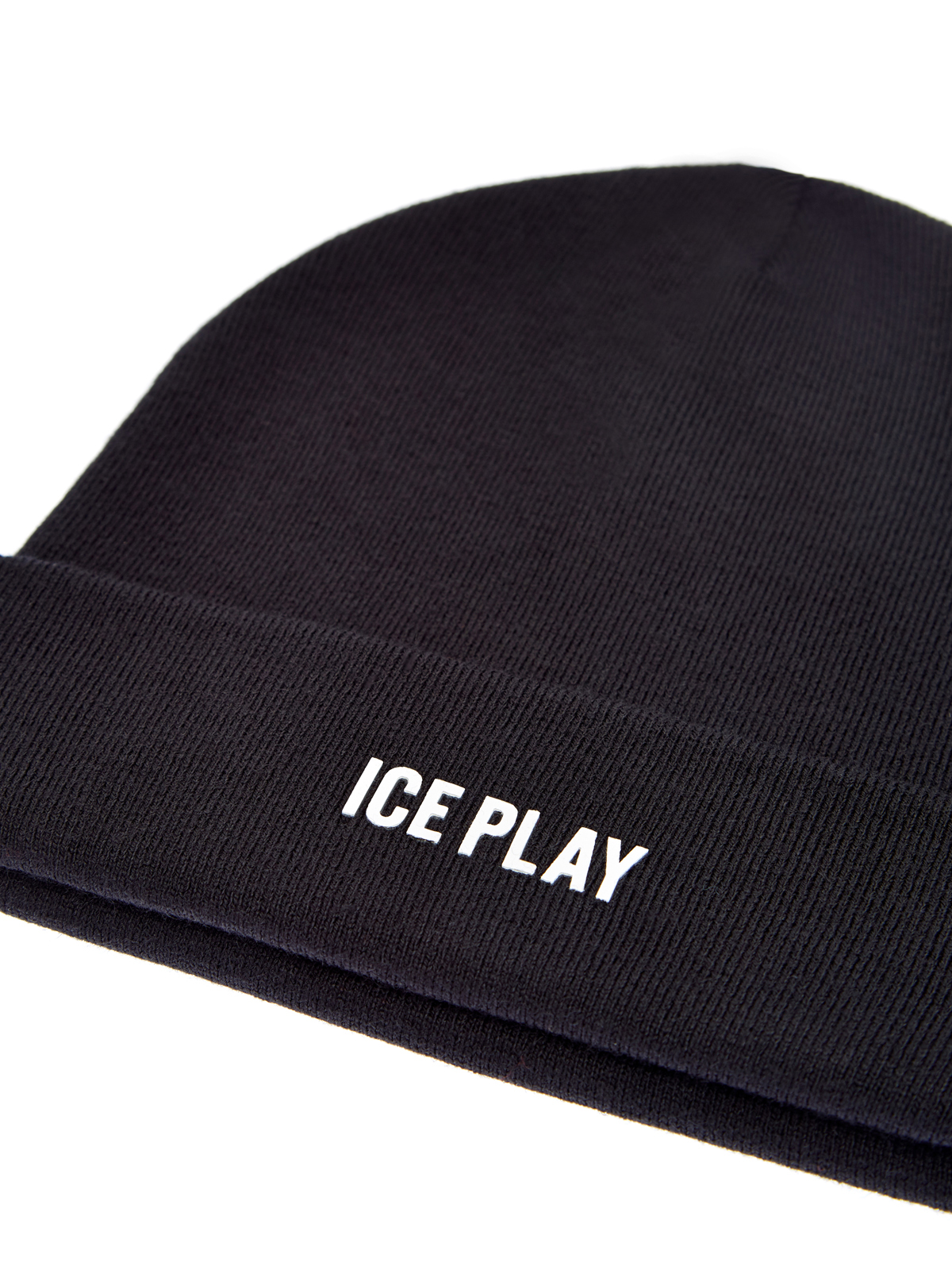 Однотонная шапка-бини из эластичной пряжи ICE PLAY, цвет черный, размер 48;50;52 - фото 4