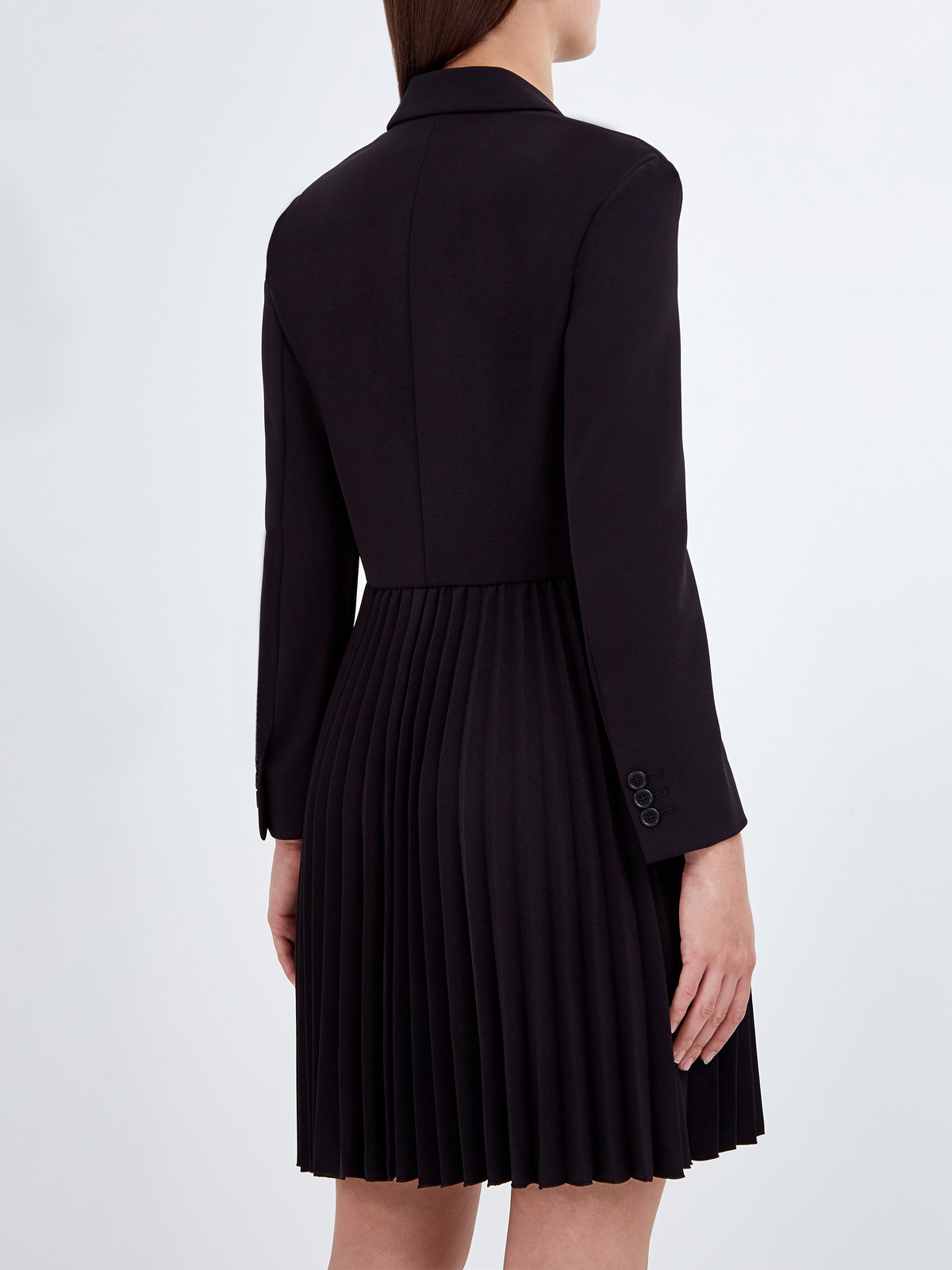 Однотонное платье-пиджак с плиссированной юбкой REDVALENTINO, цвет черный, размер M;XS - фото 3