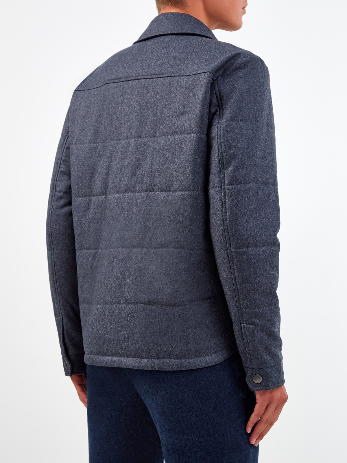Двусторонняя куртка из плотной шерсти, кашемира и нейлона CANALI, цвет синий, размер 48;56;58 - фото 5