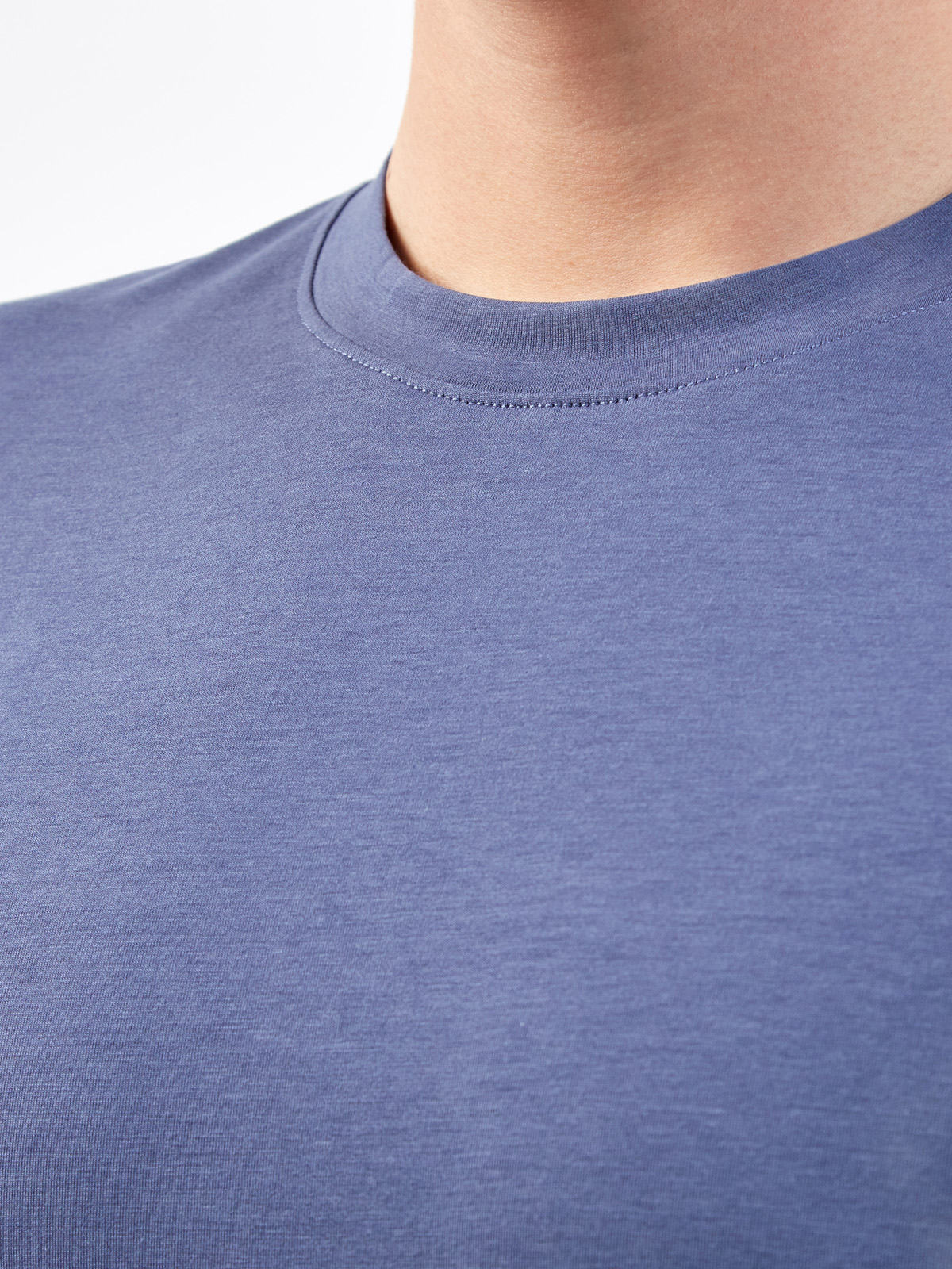 Однотонная футболка из джерси на основе хлопка и лиоцелла CUDGI, цвет синий, размер L;XL;2XL;3XL;M - фото 5