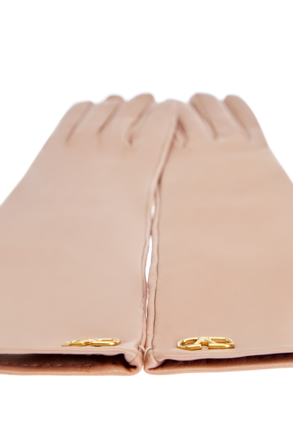 Перчатки из кожи наппа с литым логотипом VLOGO Signature VALENTINO GARAVANI, цвет бежевый, размер XXS;XS;S;M;L - фото 3