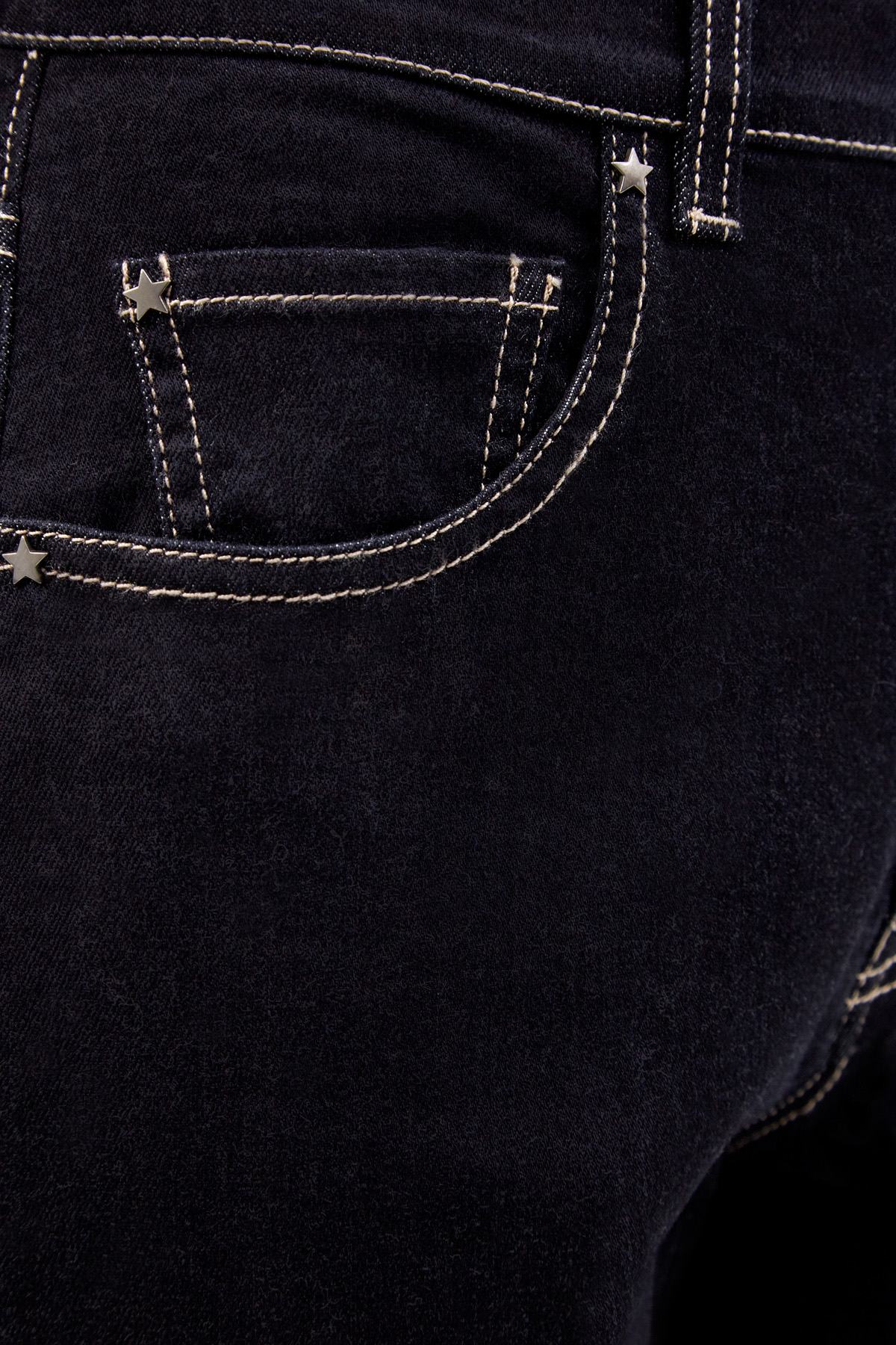 Прямые джинсы из денима-stretch с фурнитурой в виде звезд LORENA ANTONIAZZI, цвет черный, размер 38;36;40;42 - фото 5