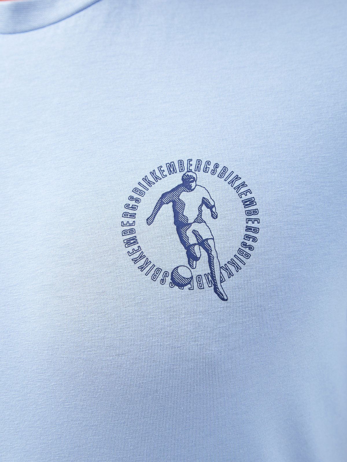 Хлопковая футболка с логотипом и принтом Soccer BIKKEMBERGS, цвет голубой, размер 2XL;S;XL - фото 5