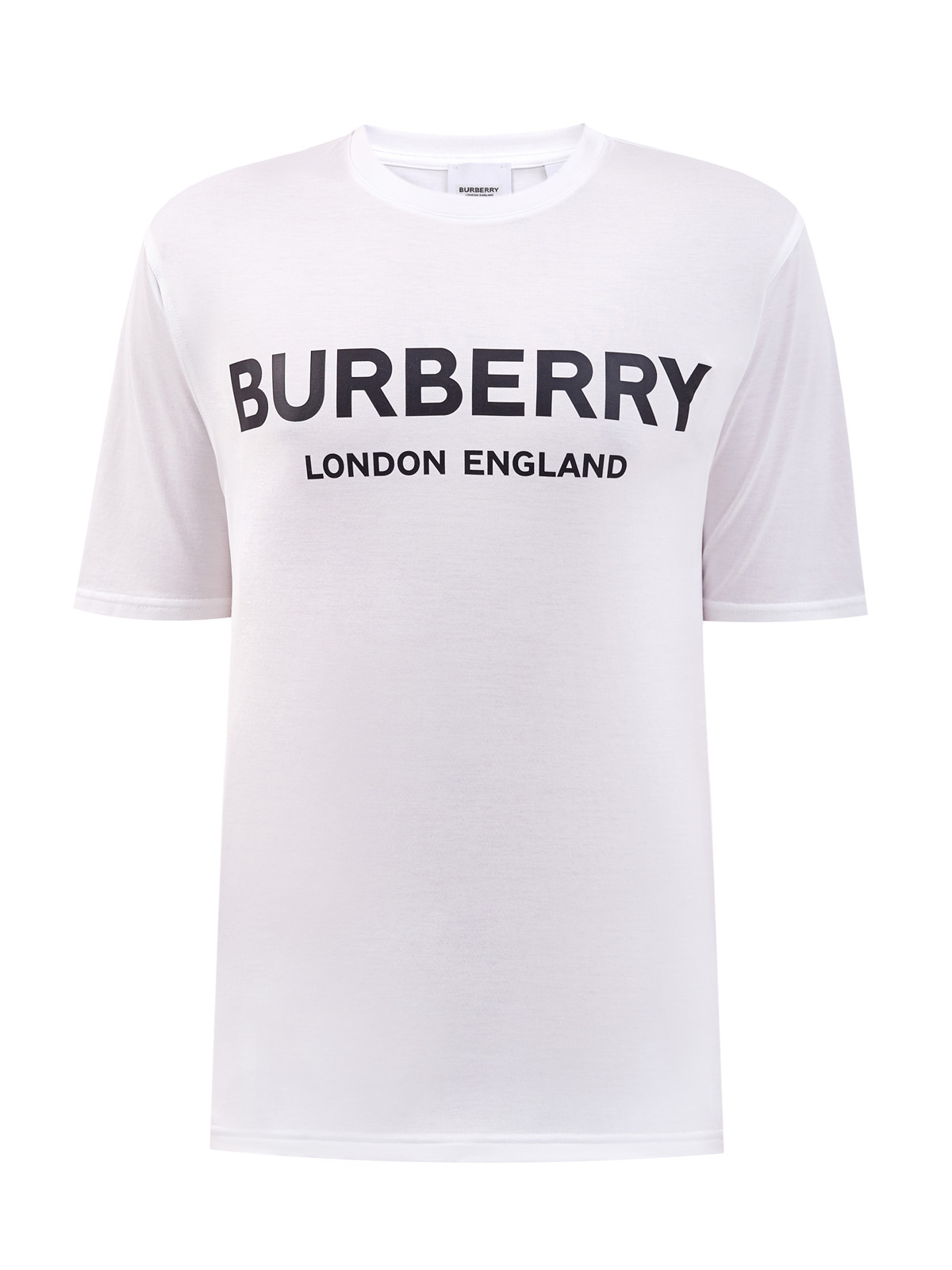 Хлопковая футболка из джерси с аппликацией BURBERRY, цвет белый, размер S - фото 1