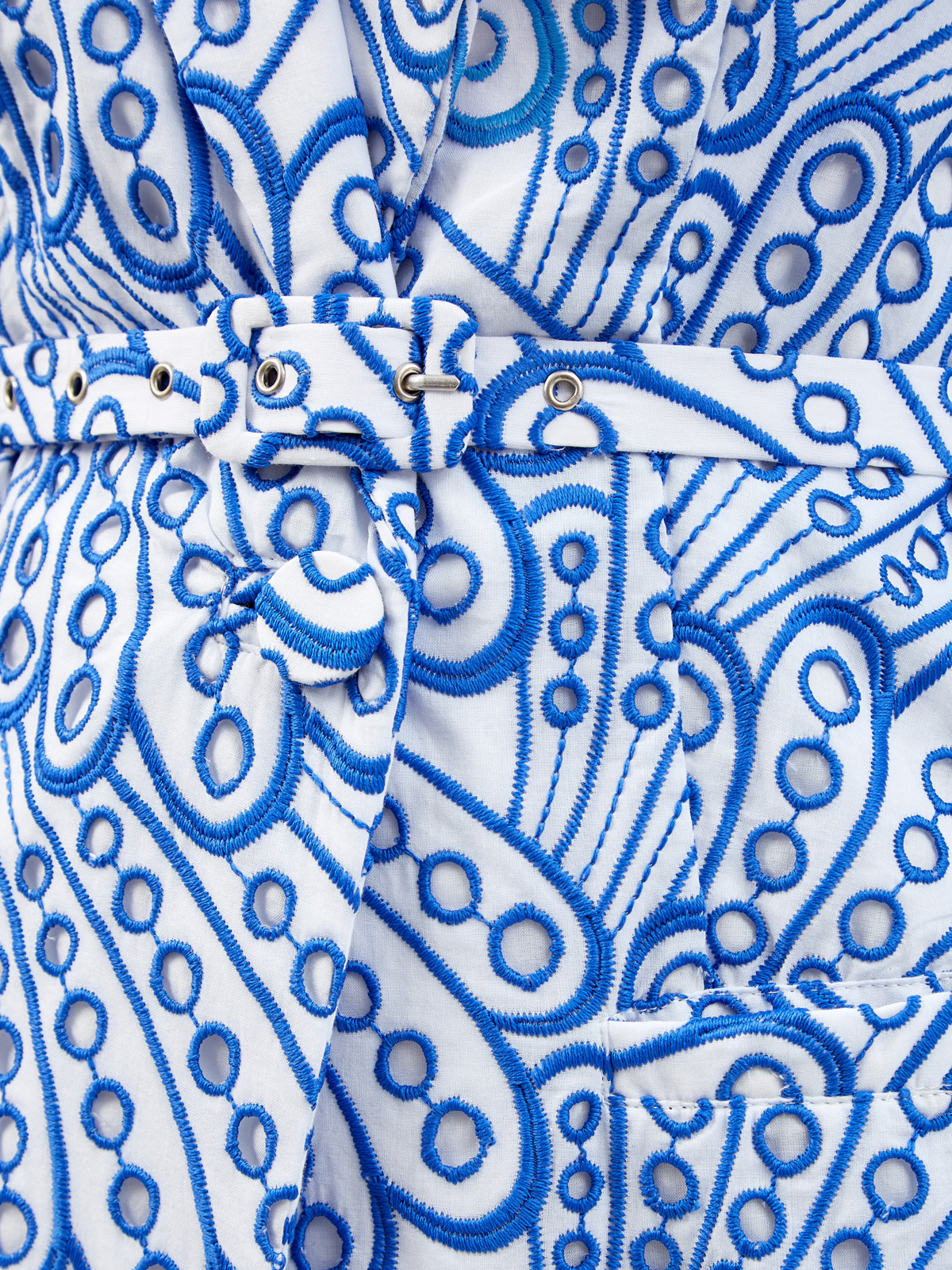 Удлиненный жакет Kora из вышитого хлопка с поясом CHARO RUIZ IBIZA, цвет синий, размер L;S - фото 5