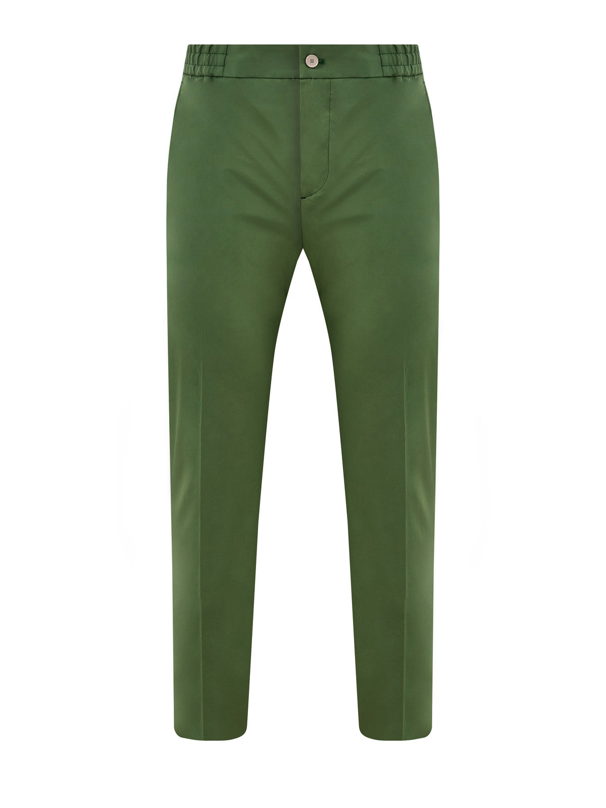 Хлопковые брюки-чиносы с эластичной вставкой на поясе ETRO зеленого цвета