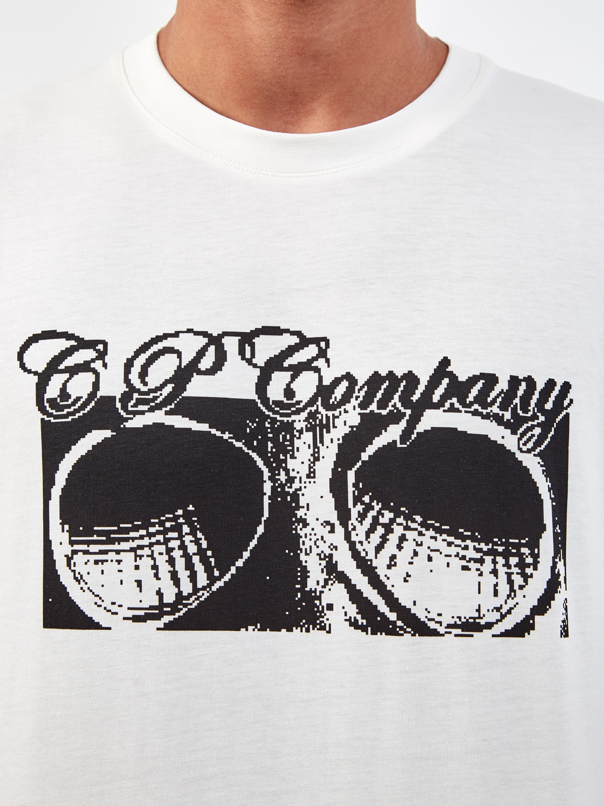 Хлопковая футболка с контрастным принтом Goggle C.P.COMPANY, цвет белый, размер S;XL;2XL;M - фото 5