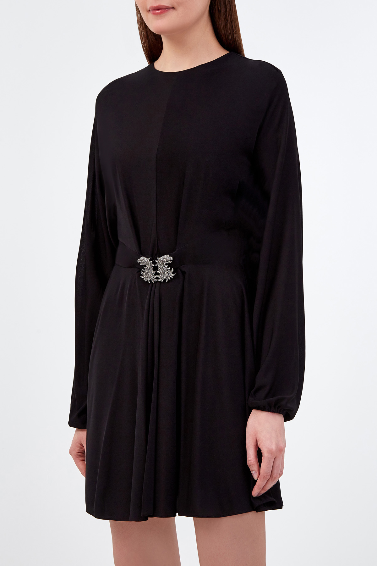 Струящееся платье с подвеской Maison Gryphons VALENTINO, цвет черный, размер 42;40 - фото 3