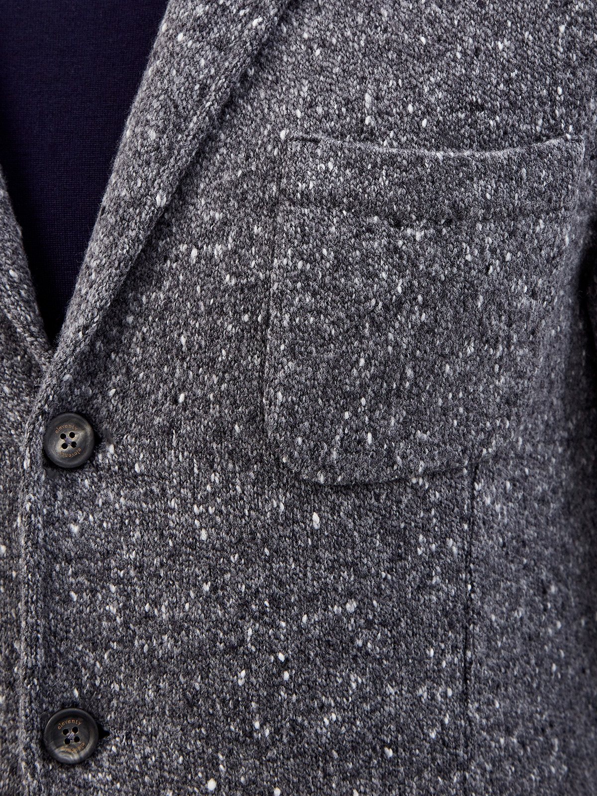 Меланжевый пиджак в стиле casual из шерсти и кашемира ELEVENTY, цвет серый, размер 48;52;54;56 - фото 5