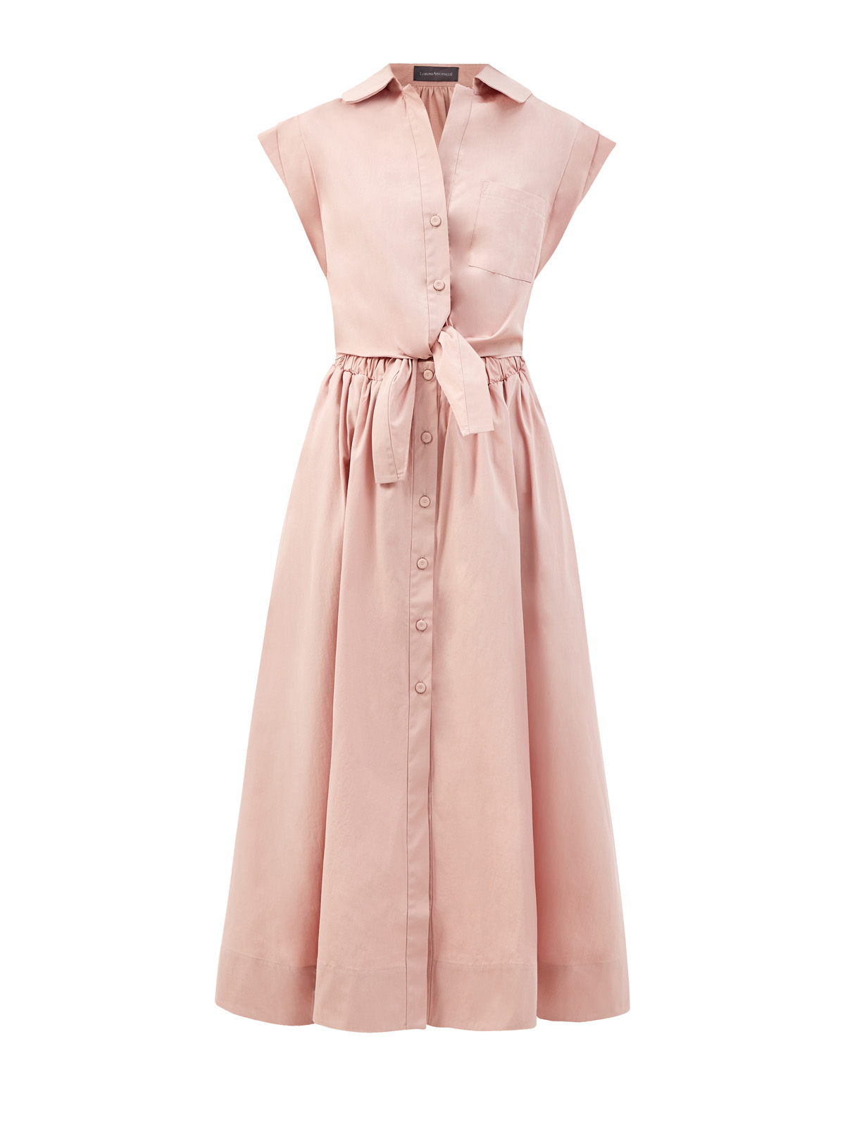 Платье из хлопка с декоративным узлом и эластичным поясом LORENA ANTONIAZZI, цвет розовый, размер 40;42;44