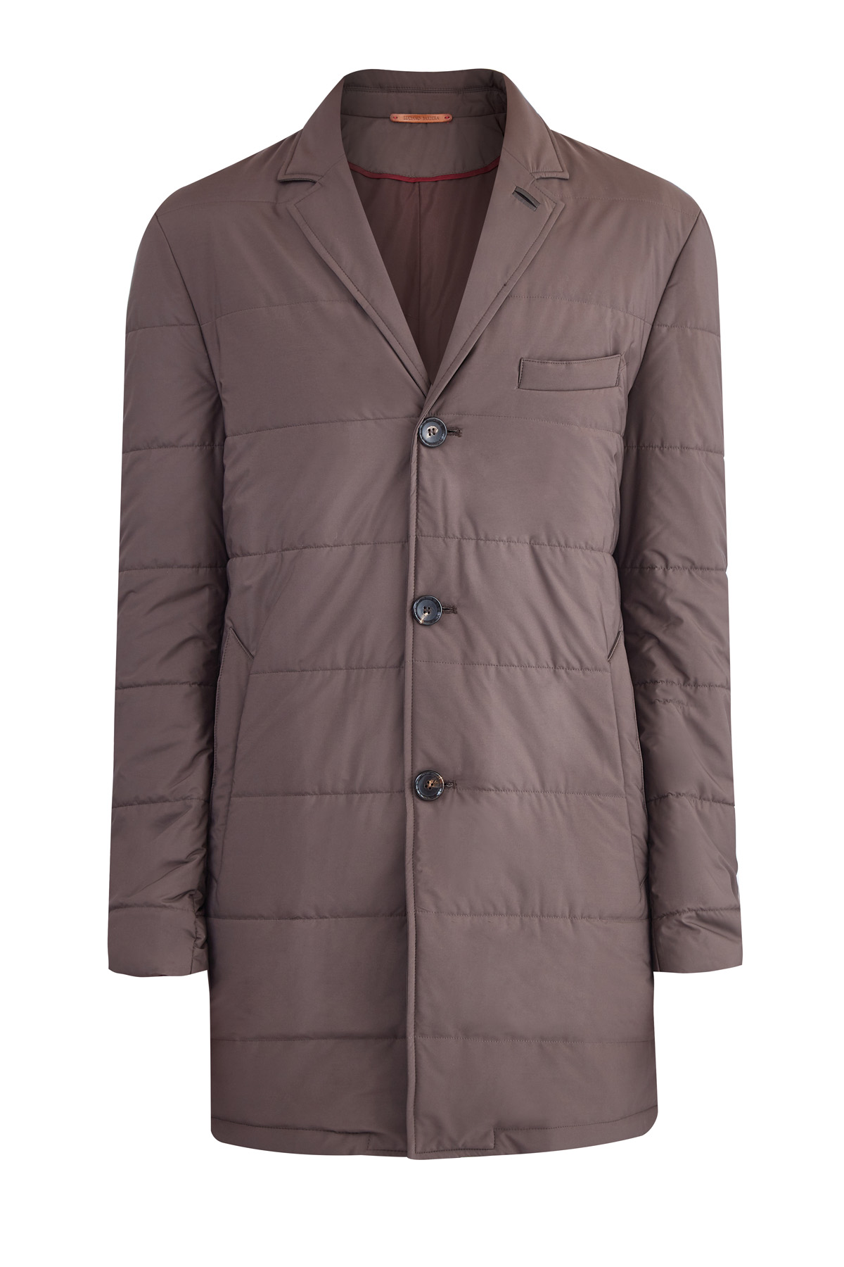 Удлиненная куртка-блейзер из водонепроницаемого нейлона LUCIANO BARBERA, цвет коричневый, размер 50;52;54;56;58 - фото 1