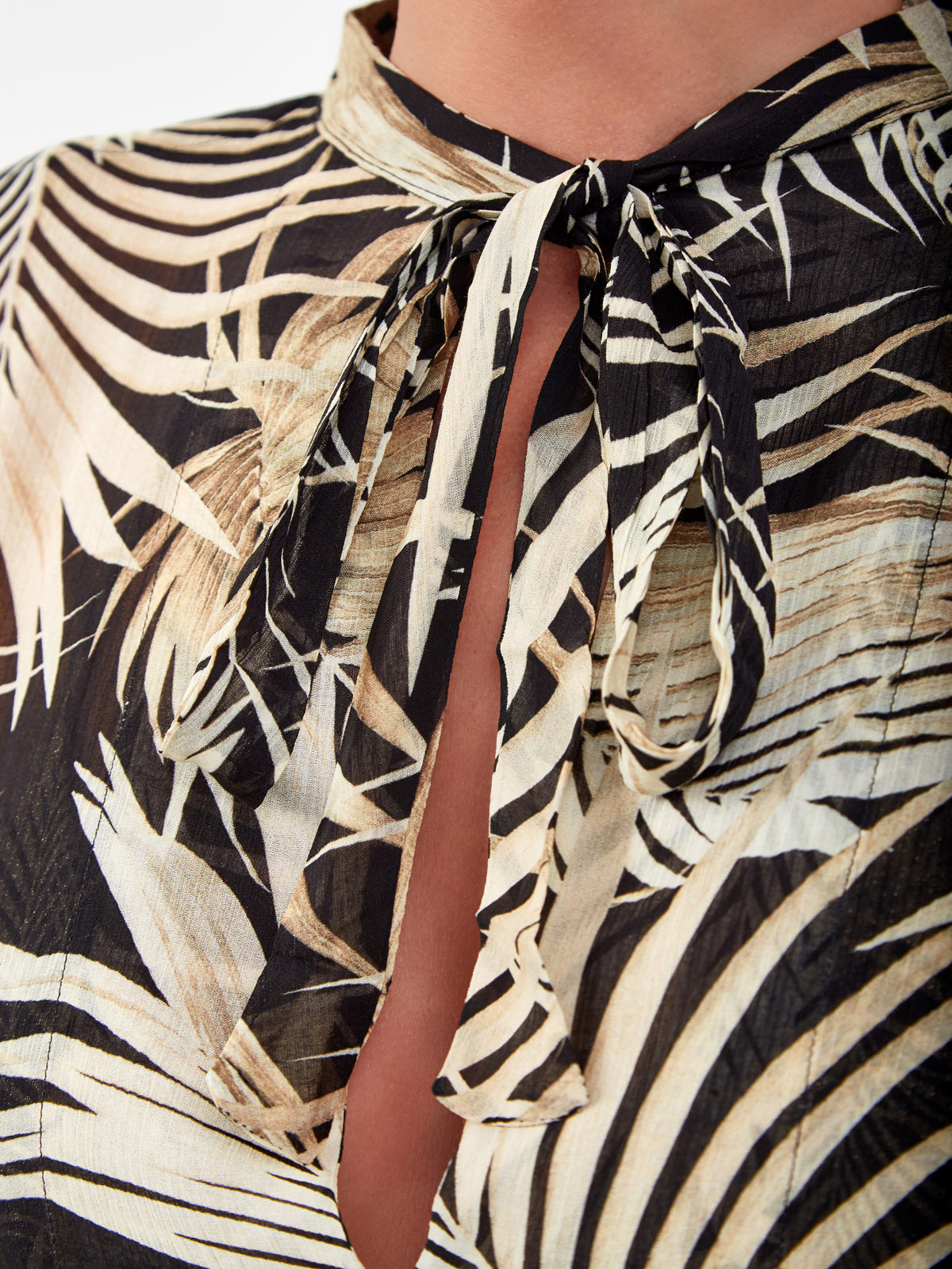 Платье-макси из тонкой вискозы и шелка с завязками FISICO, цвет бежевый, размер L;XL;M - фото 5