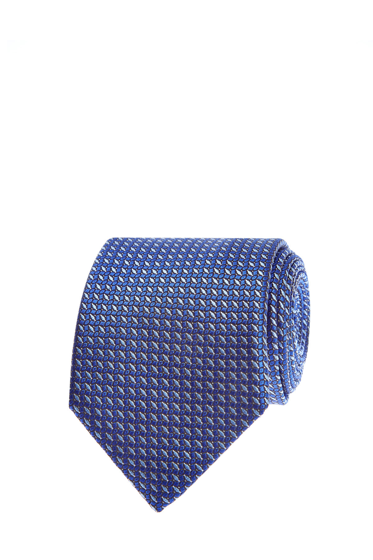 Шелковый галстук с жаккардовым вышитым принтом CANALI, цвет синий, размер 40;41;42;43;44;45 - фото 1