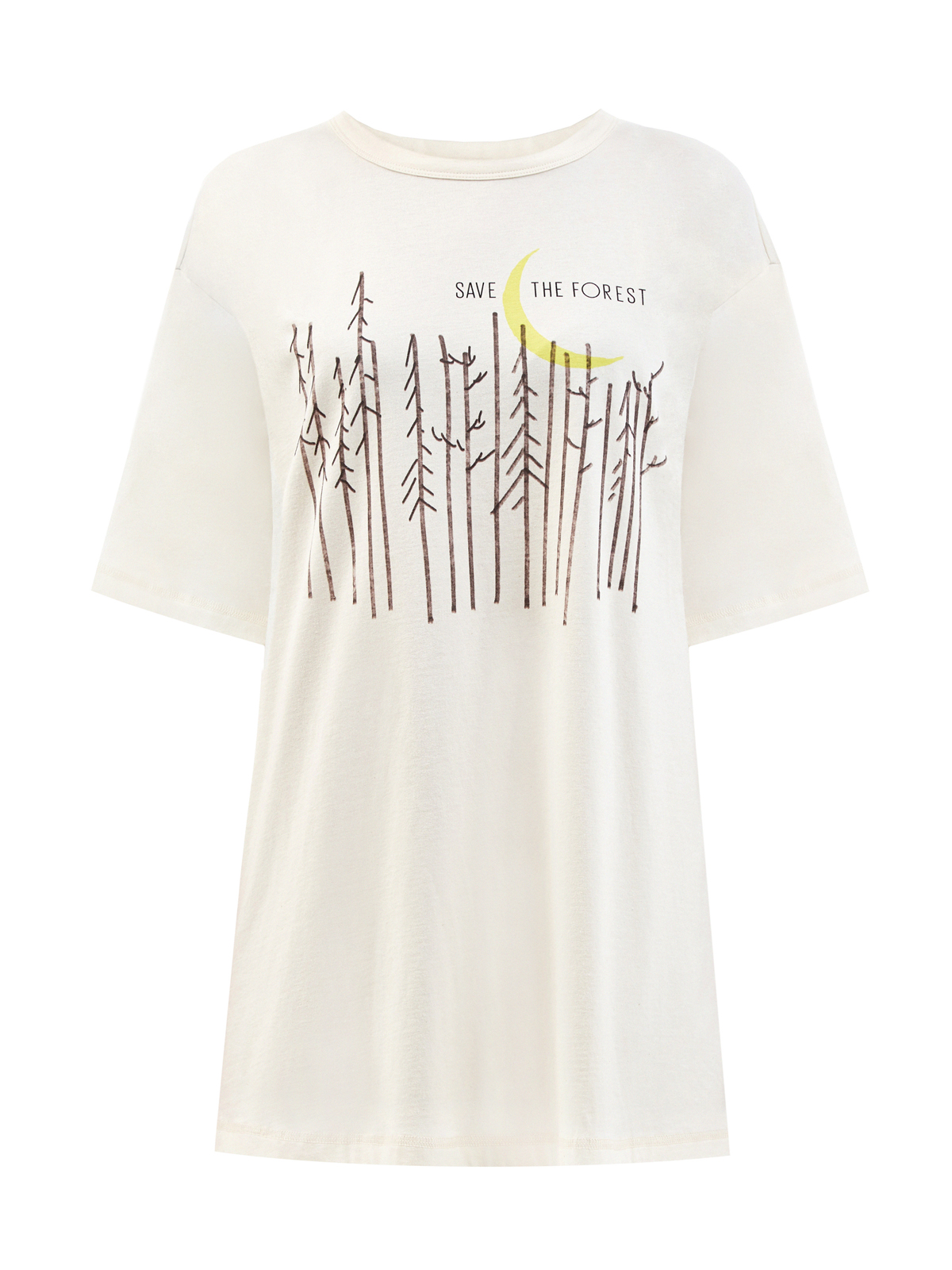 Свободная футболка из хлопка с принтом Save the Forest Vika Gazinskaya, цвет бежевый, размер M;L;S - фото 1