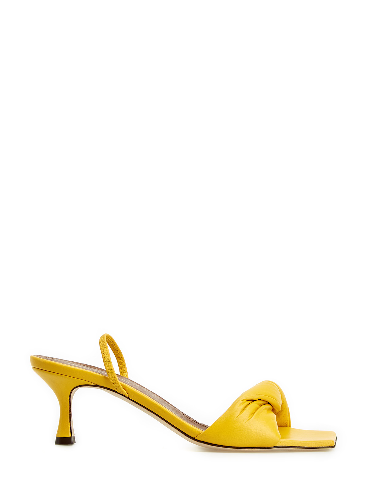 Босоножки из мягкой телячьей кожи на каблуке kitten-heel LORENA ANTONIAZZI, цвет желтый, размер 36;37;38;39;40