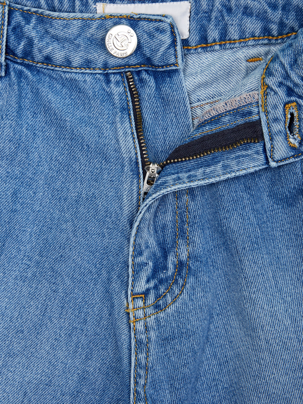 Короткие шорты-клеш из выбеленного денима с бахромой GAELLE PARIS, цвет голубой, размер 40;40;42;38 - фото 6