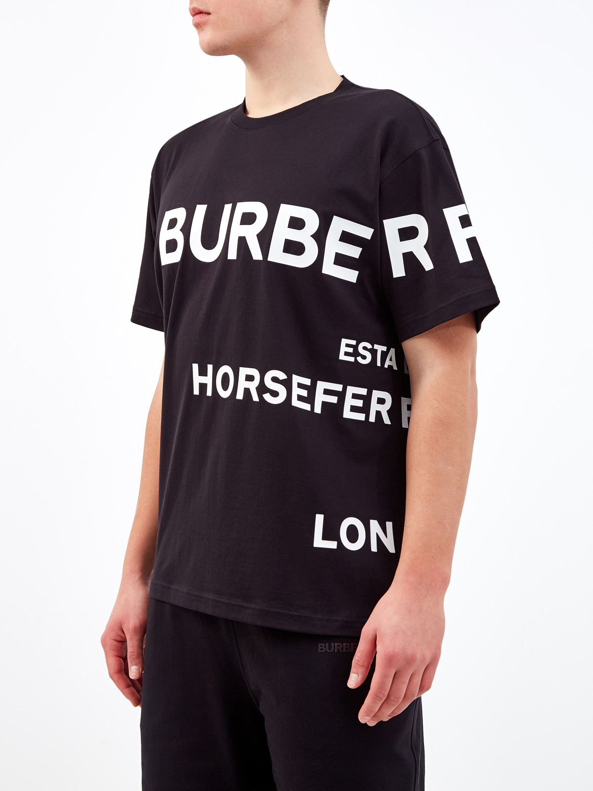 Хлопковая футболка из джерси с контрастным принтом Horseferry BURBERRY, цвет черный, размер S;L;2XL;3XL;M - фото 3