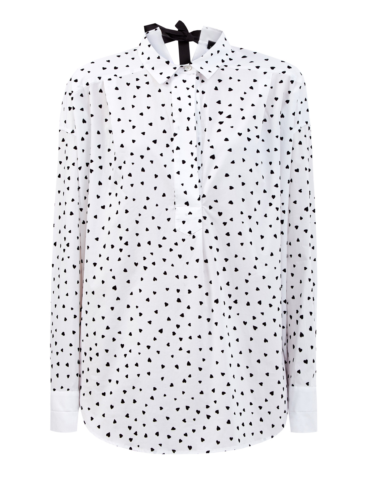 Хлопковая блуза с принтом и лентами на вороте ERMANNO ERMANNO SCERVINO, цвет мульти, размер 42;44;40 - фото 1