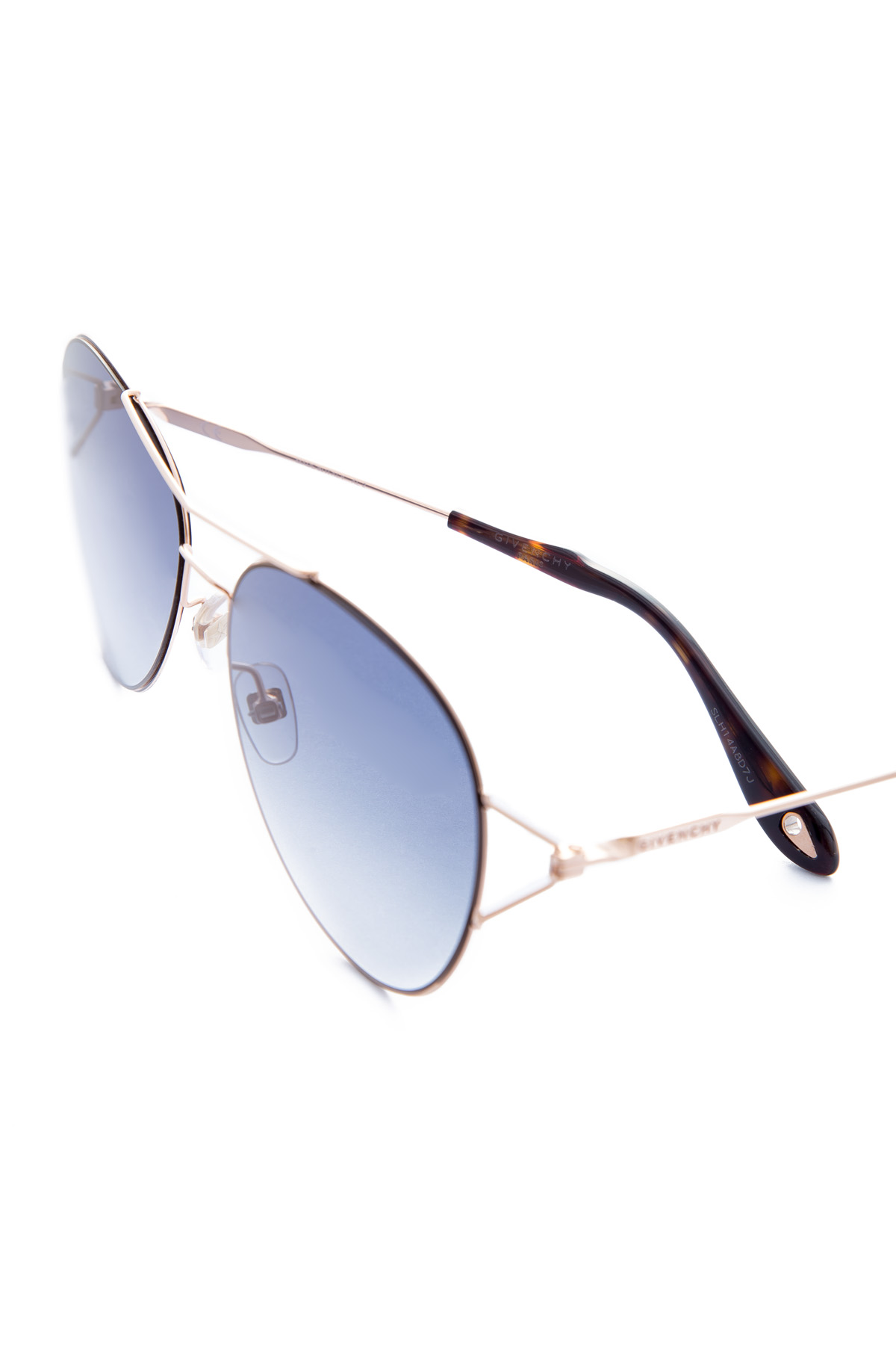 Очки-авиаторы с перемычками из металла золотистого цвета GIVENCHY (sunglasses), размер 36 - фото 4