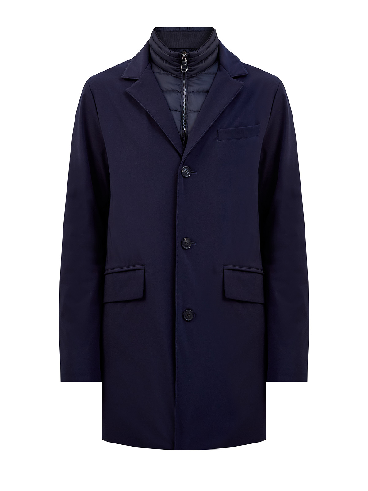 

Пуховая куртка со съемной вставкой из стеганого нейлона, Синий, Пуховая куртка со съемной вставкой из стеганого нейлона