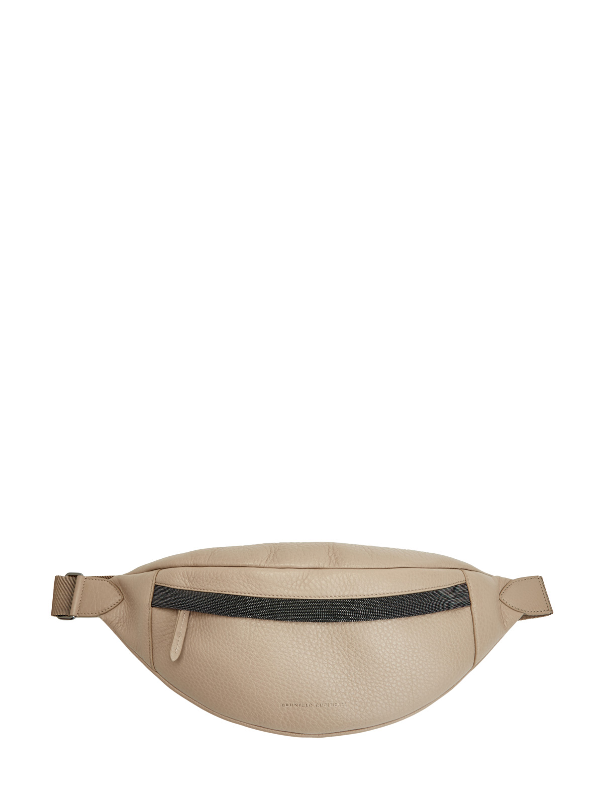 Поясная сумка из мягкой зернистой кожи с декором Мониль BRUNELLO CUCINELLI, цвет бежевый, размер 38;40;42 - фото 1