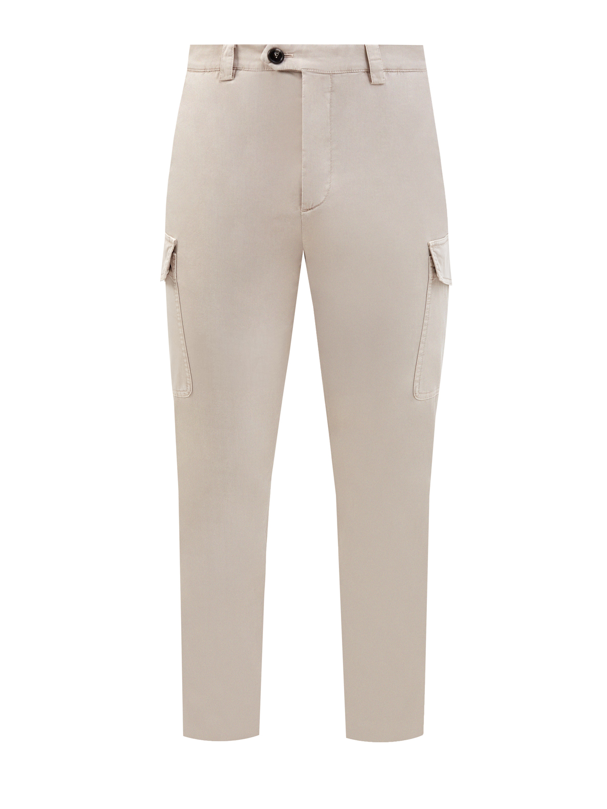 Окрашенные вручную брюки из хлопкового габардина American Pima BRUNELLO CUCINELLI, цвет бежевый, размер 52;54;48 - фото 1
