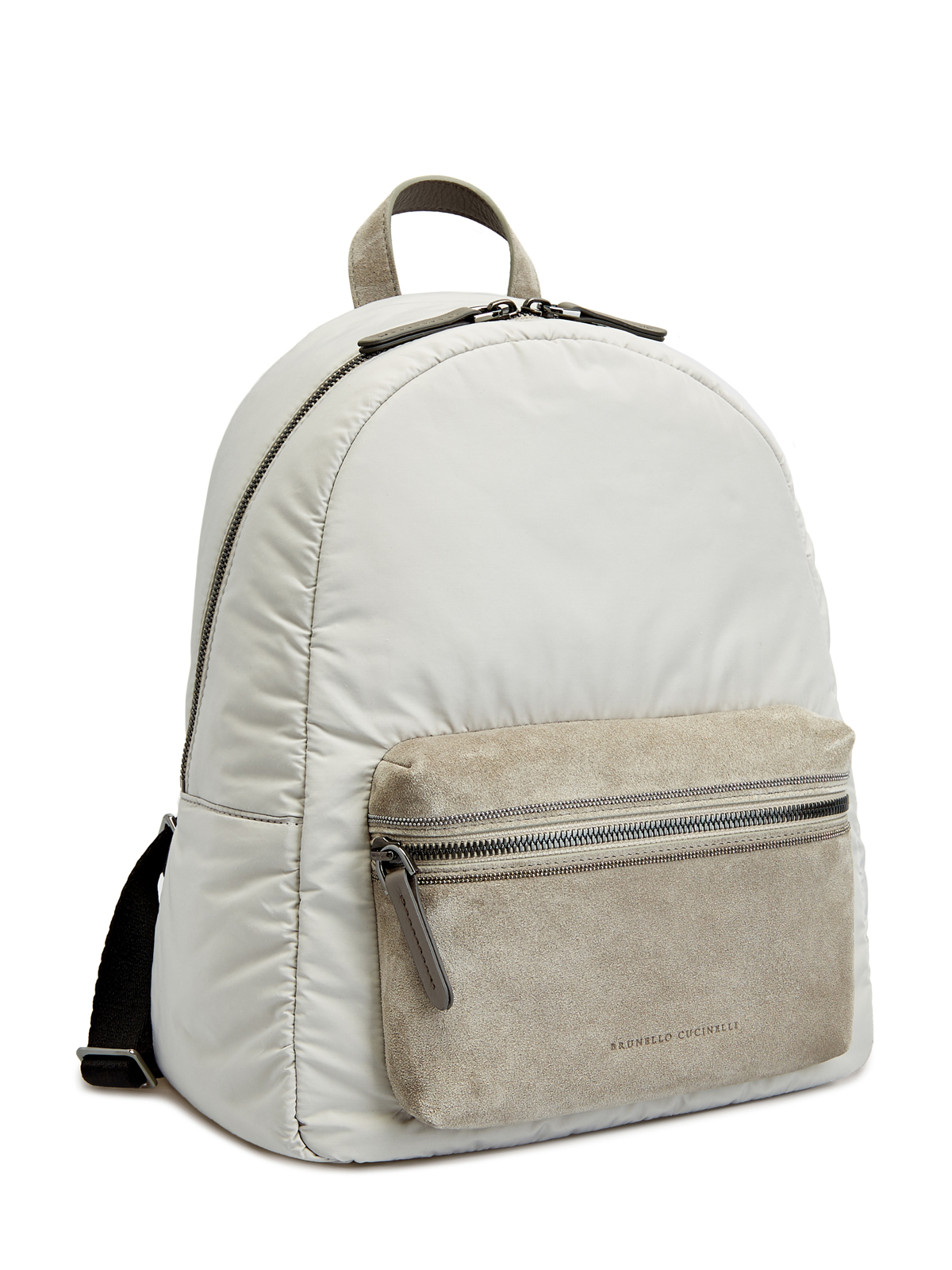 Рюкзак из бархатистой замши и тафты с цепочкой Мониль BRUNELLO CUCINELLI, цвет серый, размер 42;44 - фото 3