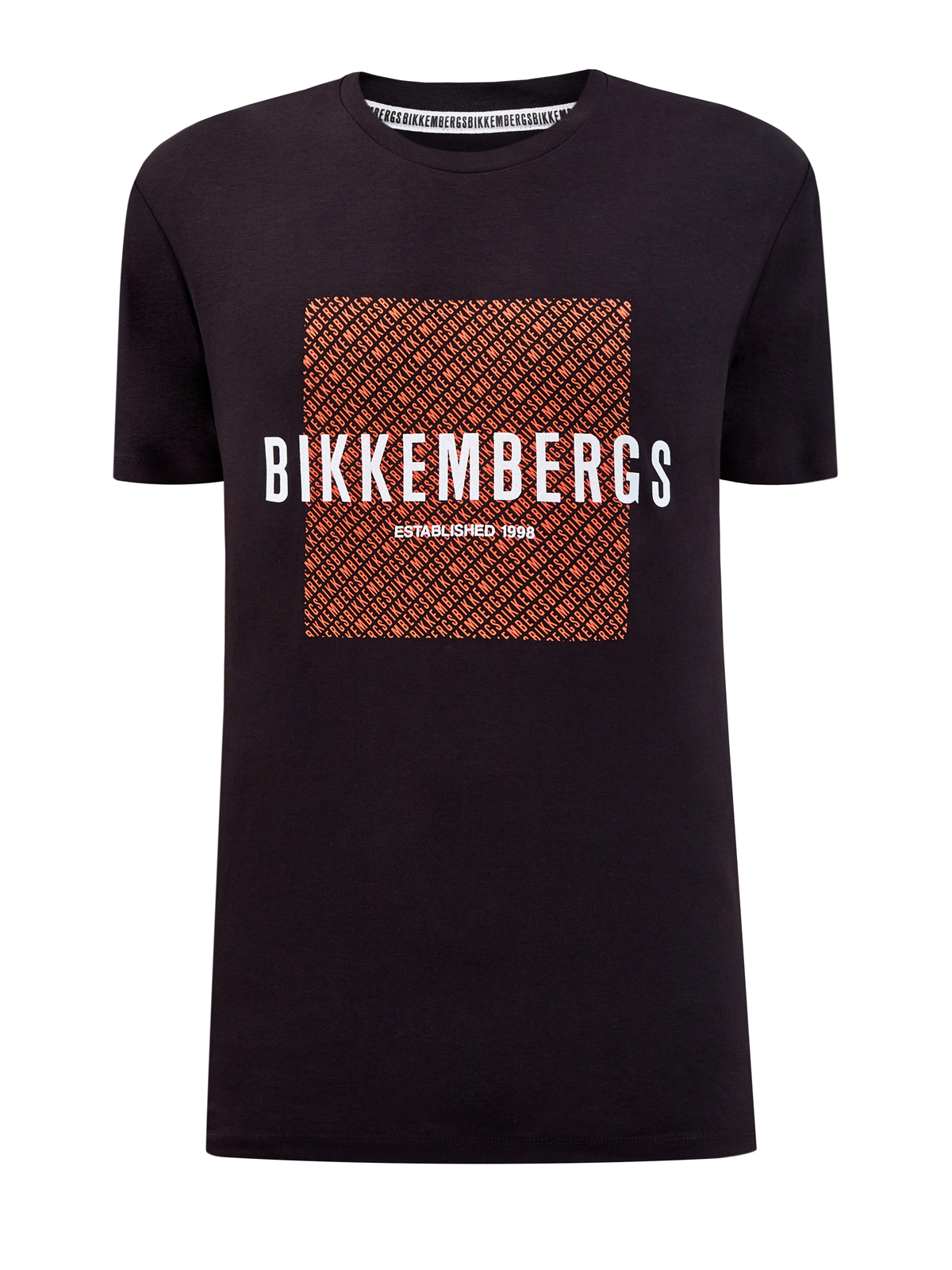 Черная футболка из хлопкового джерси с принтом BIKKEMBERGS, цвет черный, размер M;L;XL;2XL - фото 1