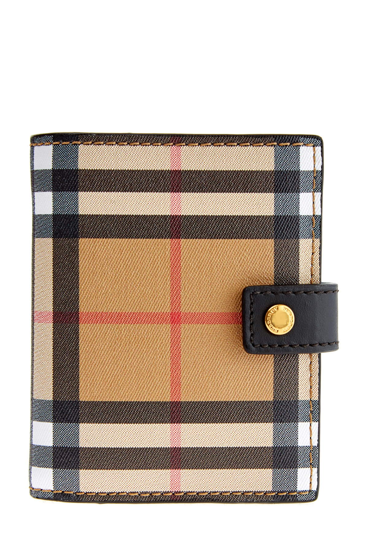 

Складной кошелек из кожи с застежкой на кнопку и фирменным принтом