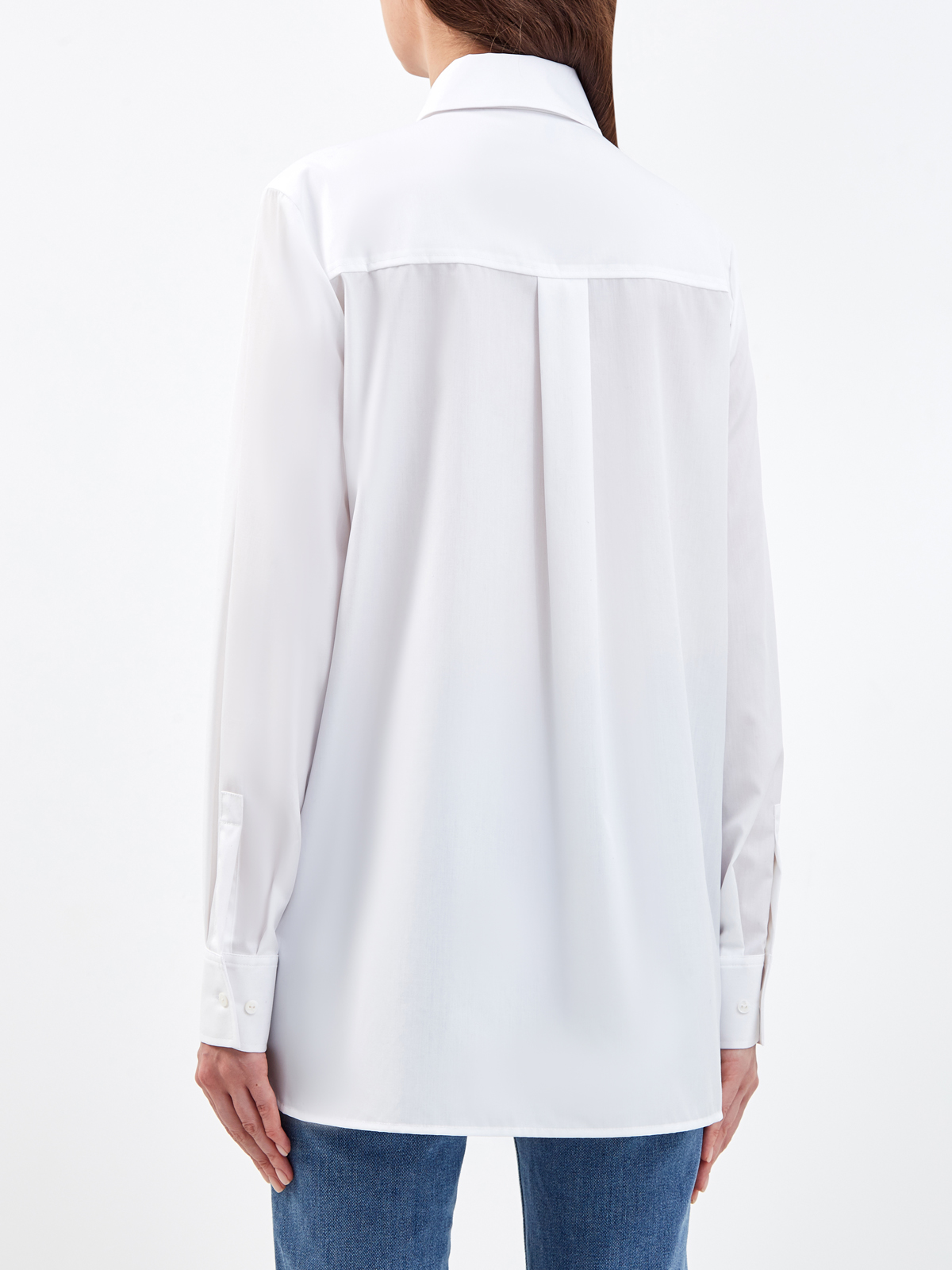 Белая рубашка из поплина с мерцающим декором KARL LAGERFELD, цвет белый, размер L;S - фото 4