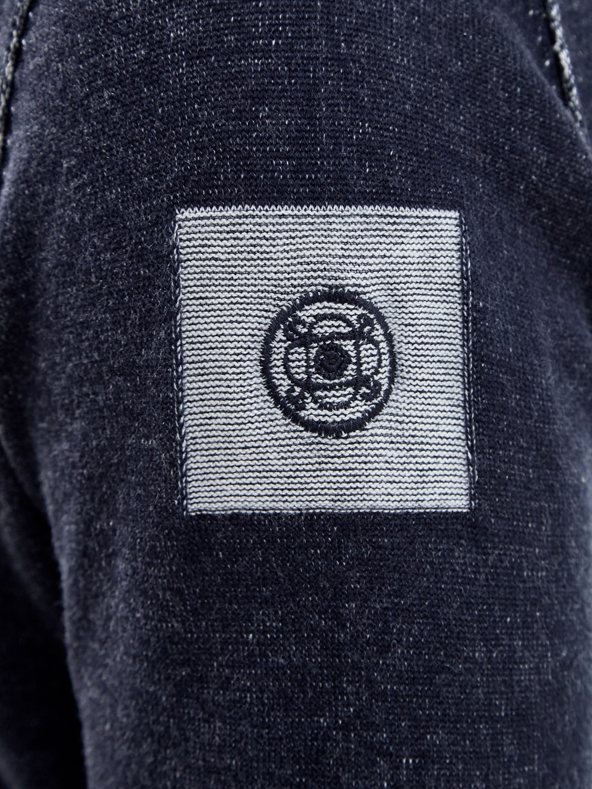 Джемпер из меланжевой хлопковой пряжи с вязаным логотипом CUDGI, цвет серый, размер 50;52;54;56;58;48 - фото 5