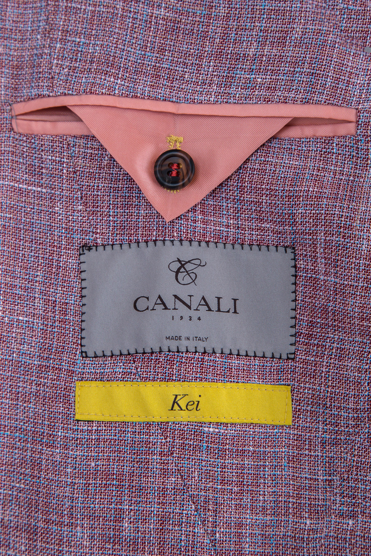 Льняной блейзер Kei с меланжевым эффектом CANALI, цвет розовый, размер 52;54 - фото 7