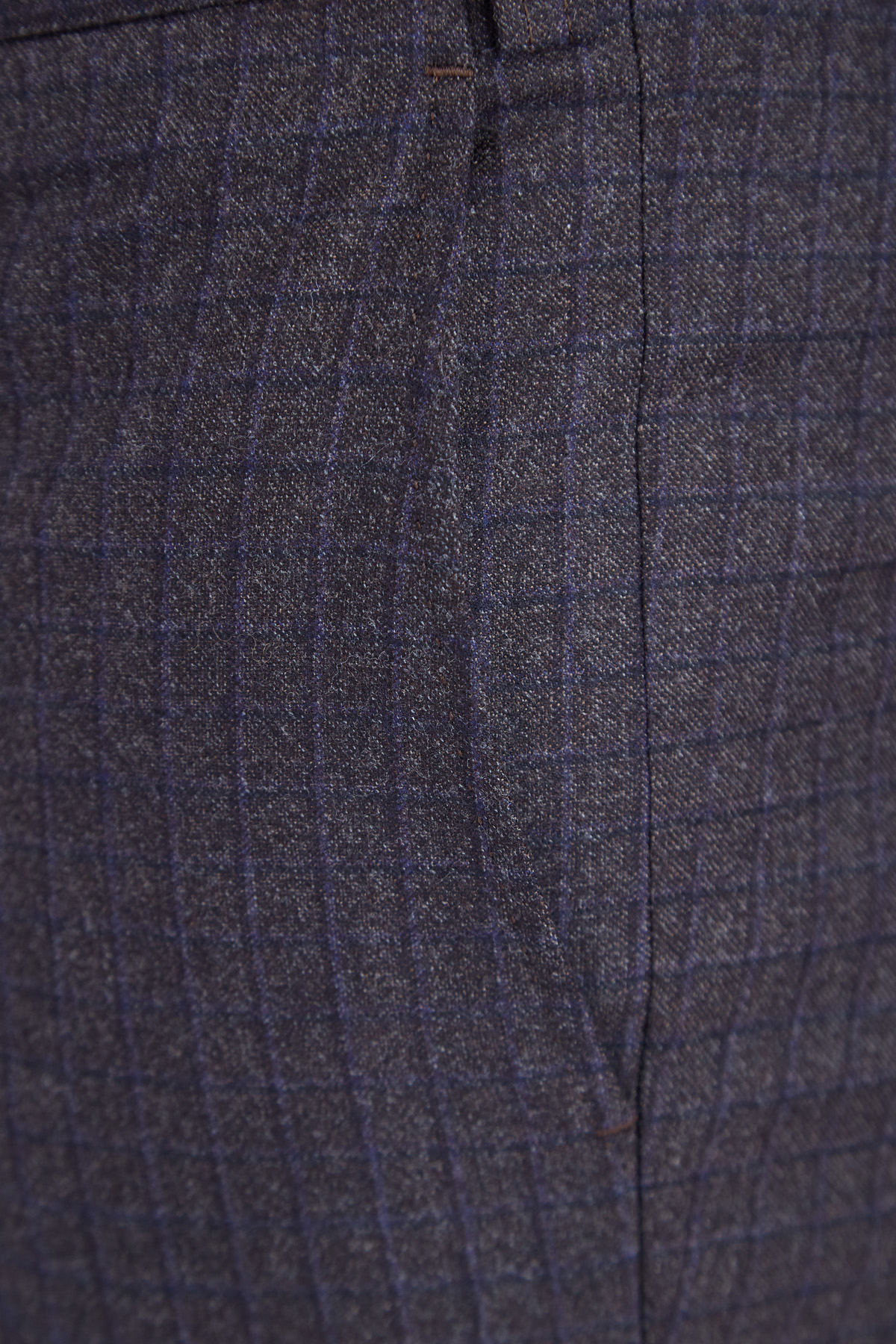 Брюки из шерстяной ткани с замшевым кантом на поясе LUCIANO BARBERA, цвет коричневый, размер 48;50;54 - фото 6