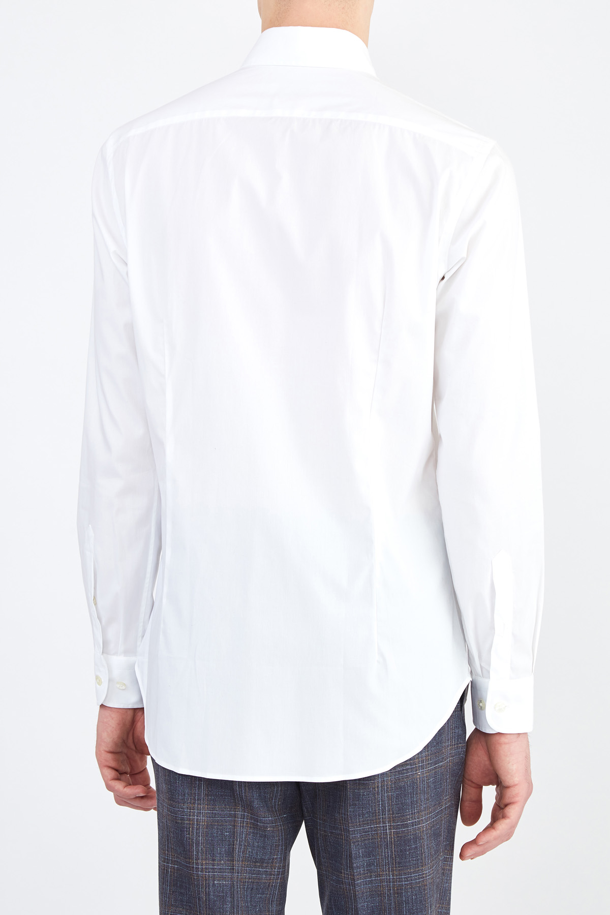 Приталенная рубашка с вышитой символикой бренда ETRO, цвет белый, размер 50 - фото 4