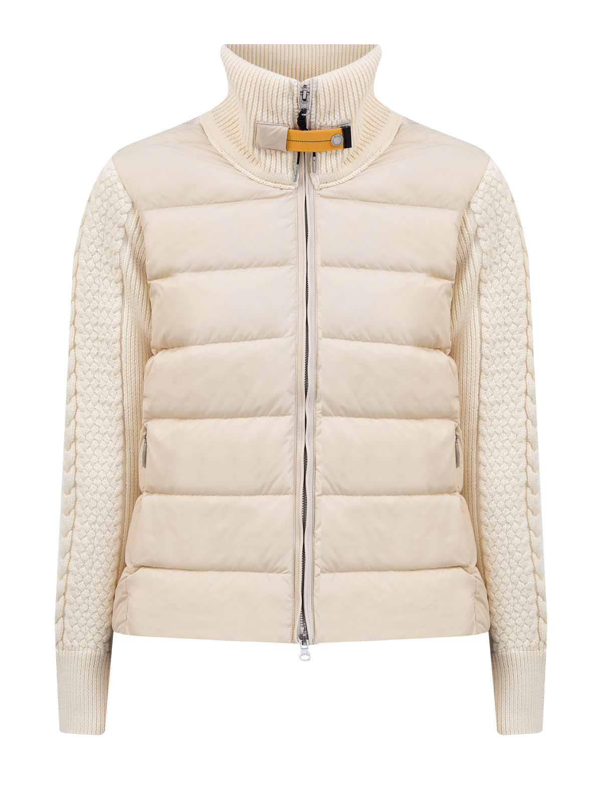 Комбинированная куртка из стеганой тафты с вязаной отделкой 62240₽