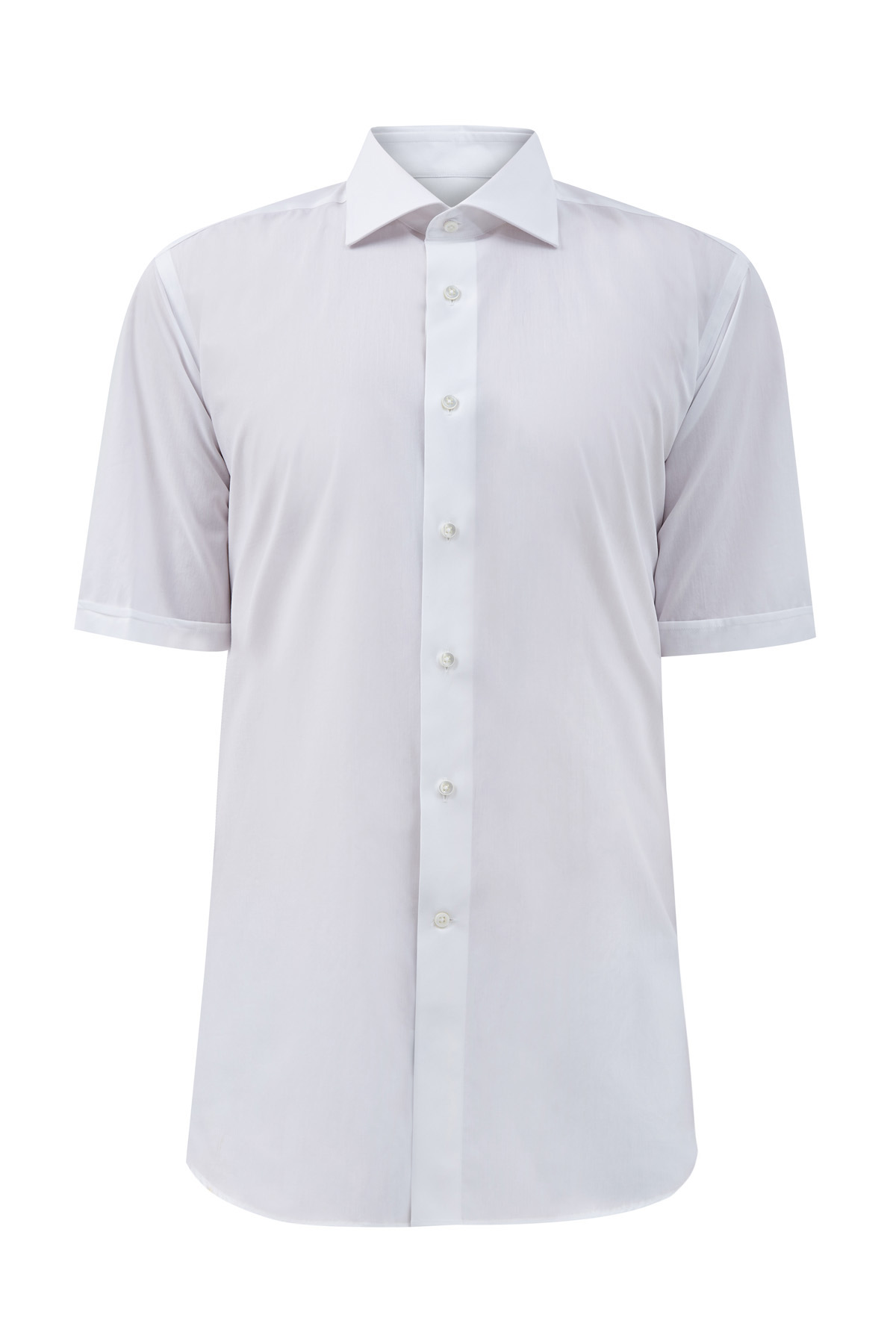 Рубашка с короткими рукавами из хлопка Impeccabile CANALI, цвет белый, размер 60 - фото 1