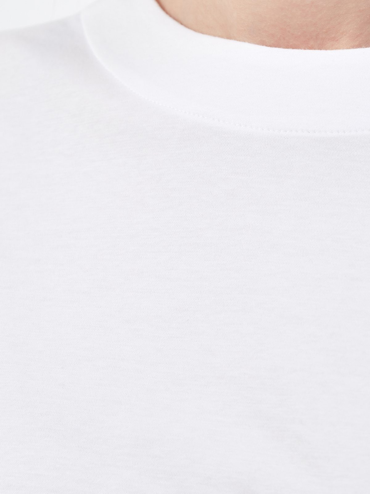 Хлопковая футболка из джерси с простроченной окантовкой GRAN SASSO, цвет белый, размер 50;40;48 - фото 5
